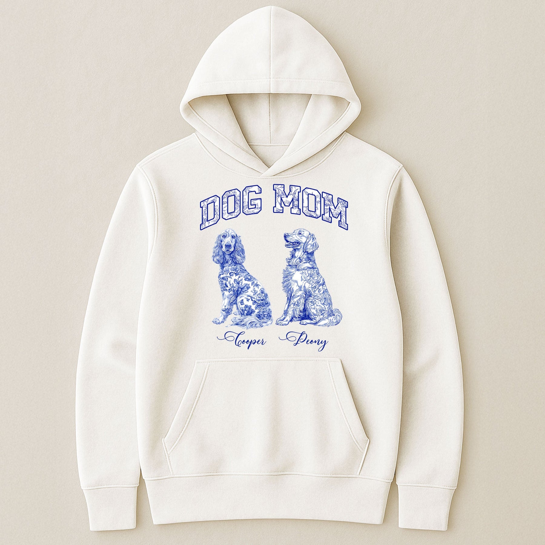 Dog Mom Toile De Jouy Chinoiserie Custom Dog Breeds - Personalized Shirt