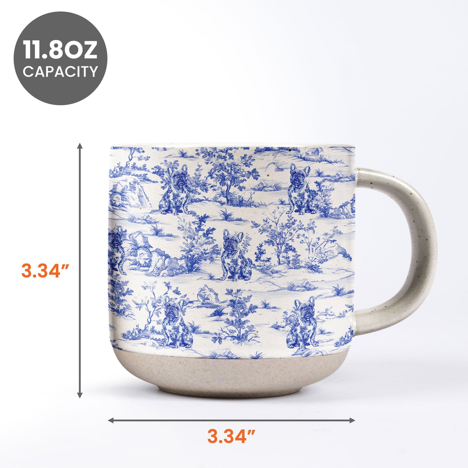 Dog Toile De Jouy French Style Custom Breeds - Personalized Pottery Mug