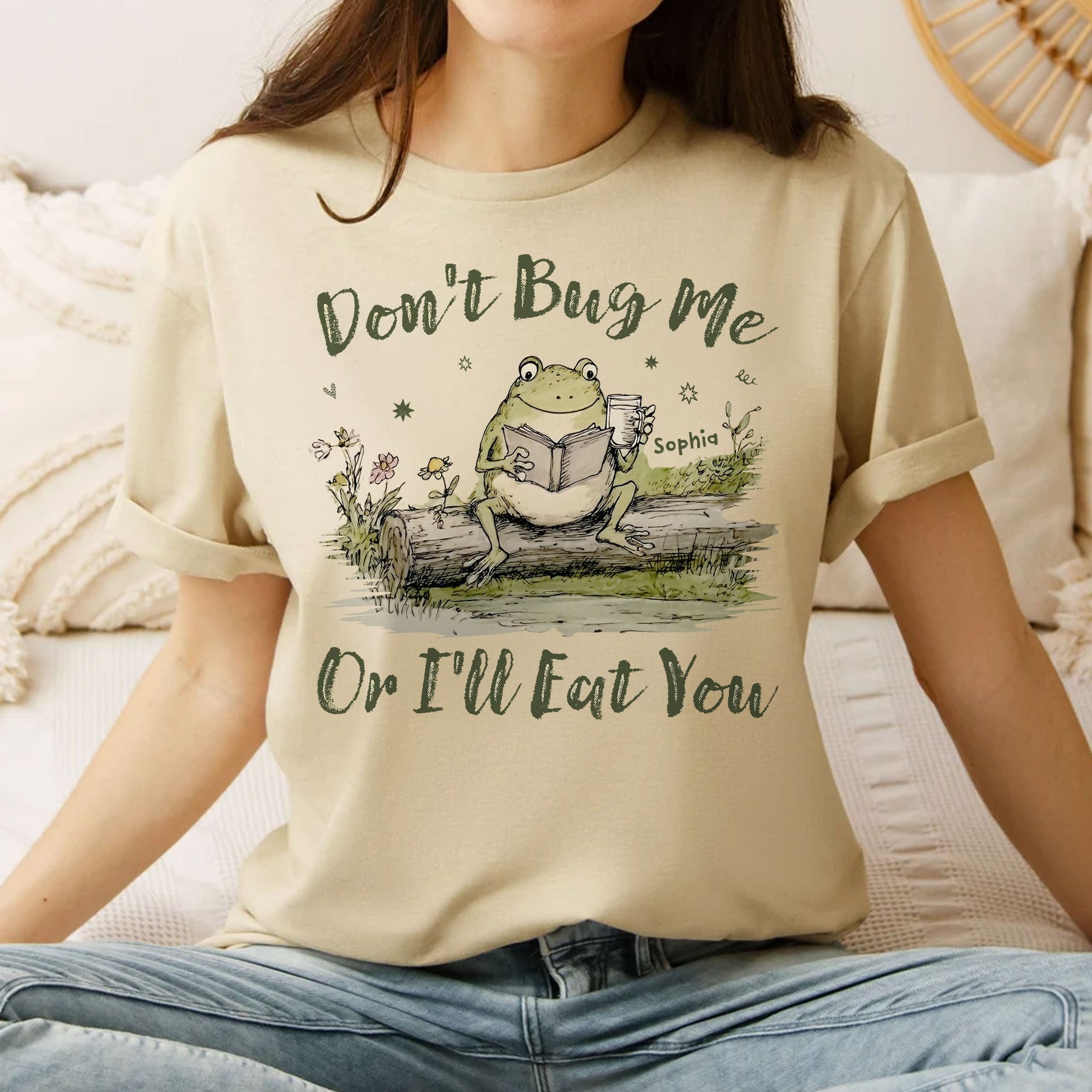 Don't Bug Me Or I'll Eat You Cute Frog - Personalized Comfort Tee
