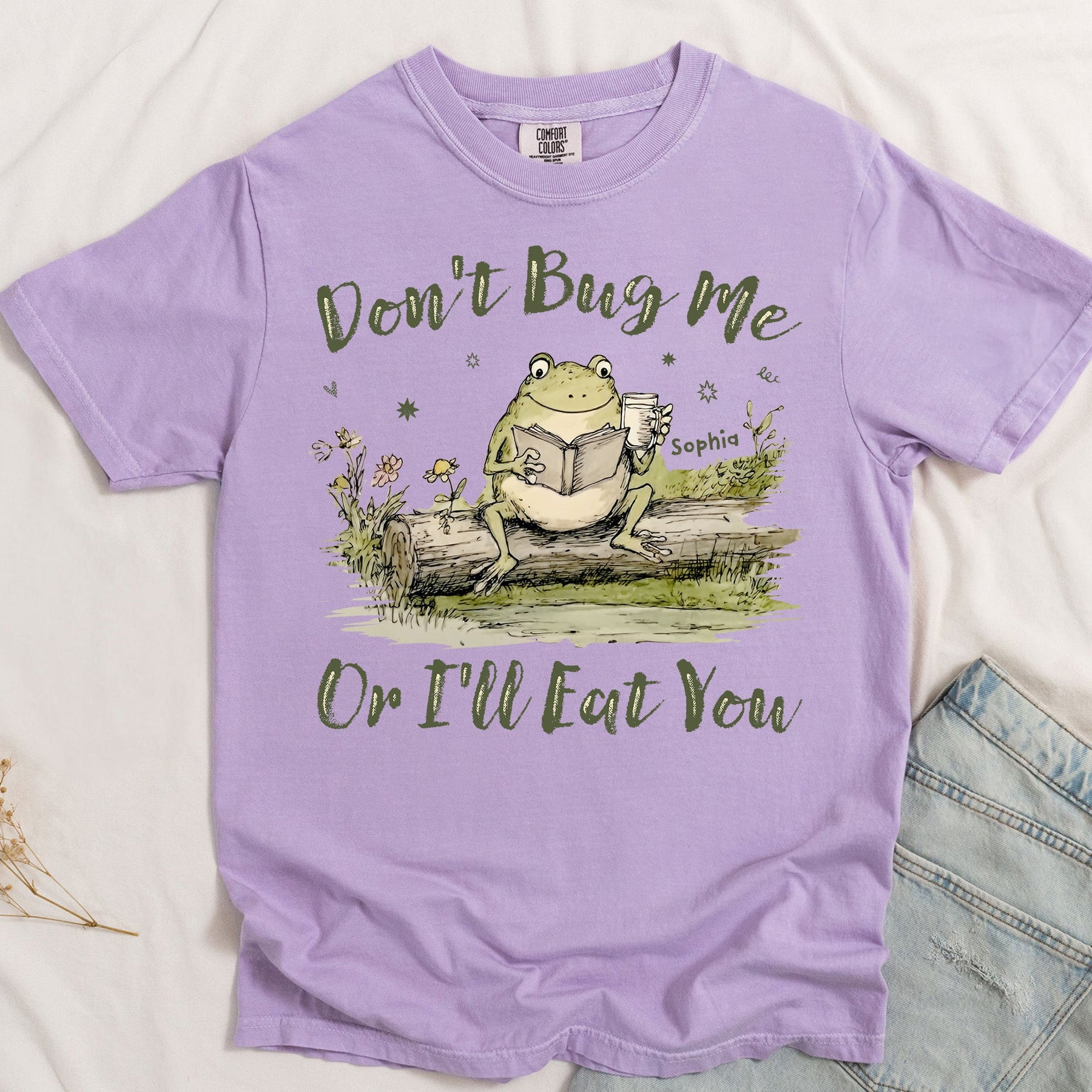 Don't Bug Me Or I'll Eat You Cute Frog - Personalized Comfort Tee
