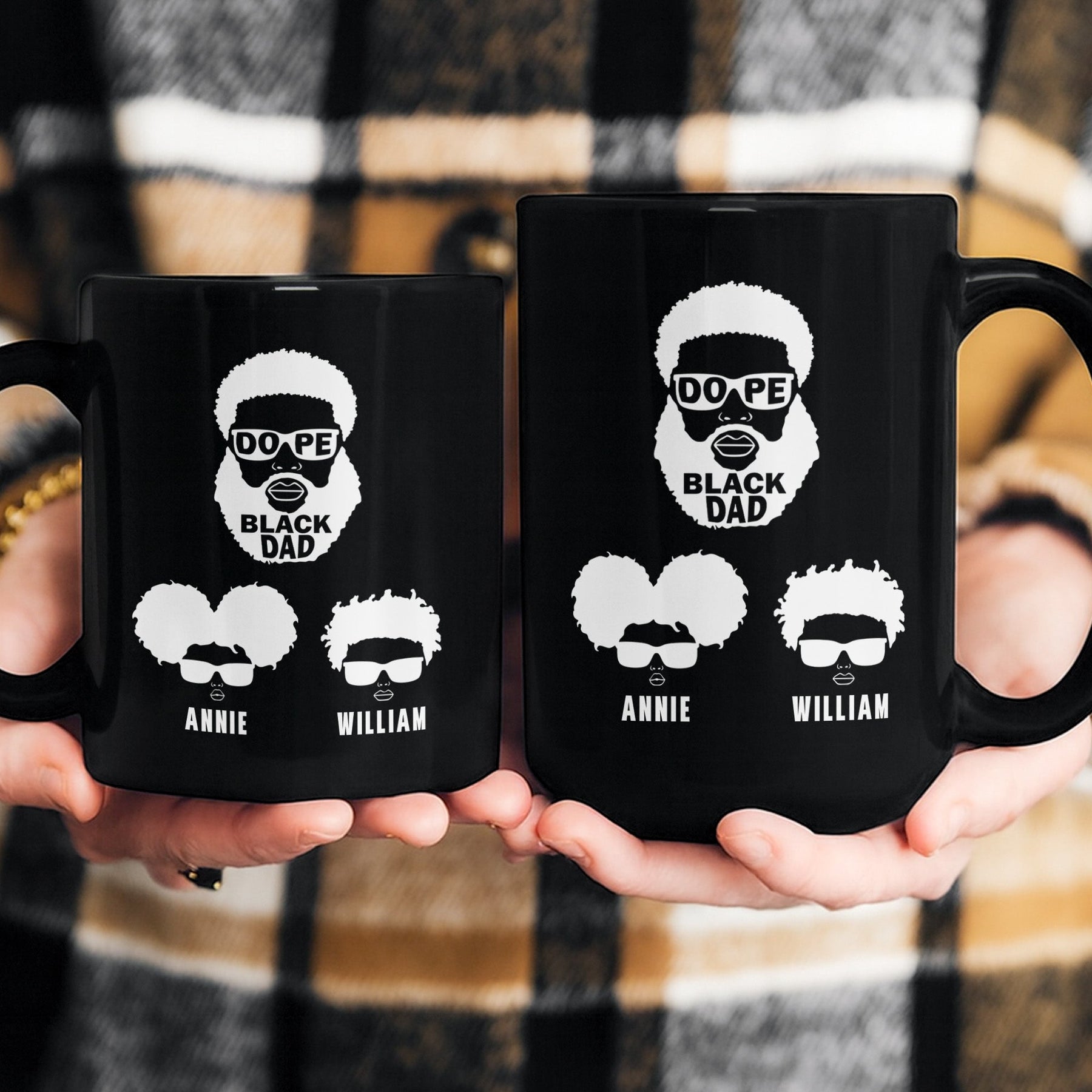 Dope Black Dad, Dope Black Father Black Mug Ver - Father's Day Gift - Personalized Mug
