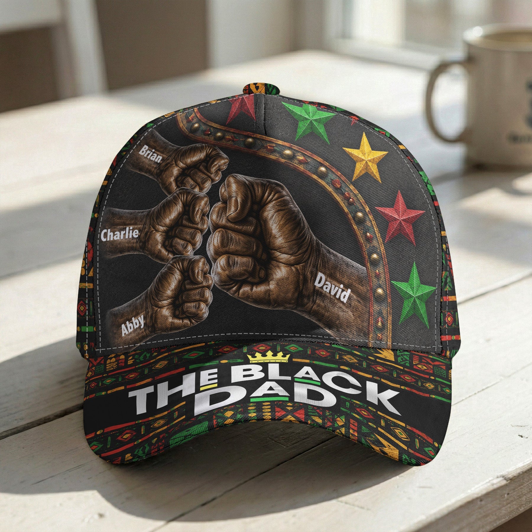 Dope Black Dad - With Fist Bumps, Father's Day Gifts For Proud Dad - Personalized Cap