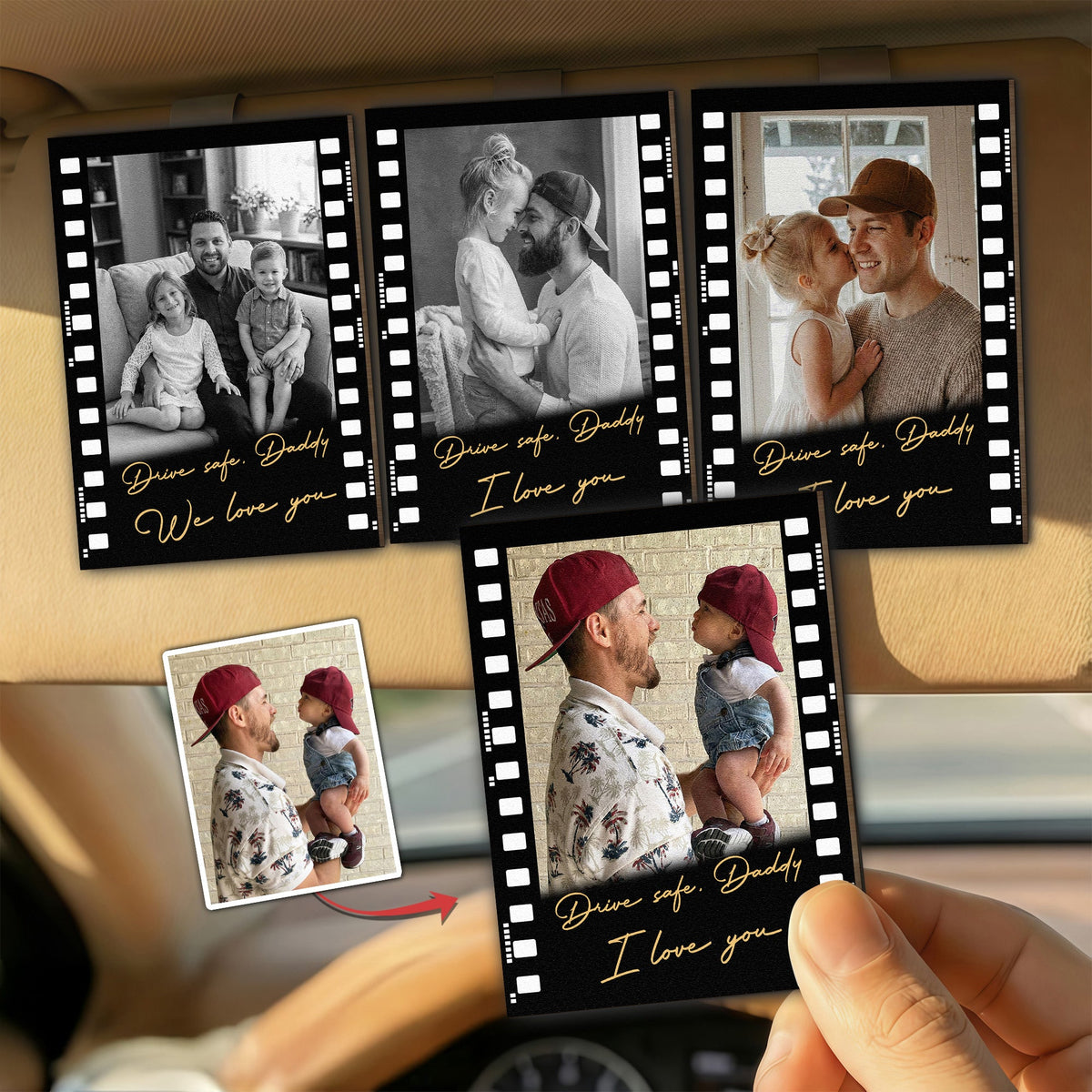 Drive Safe Daddy Father's Day Gift For Dad, Husband - Personalized Car Visor Clip
