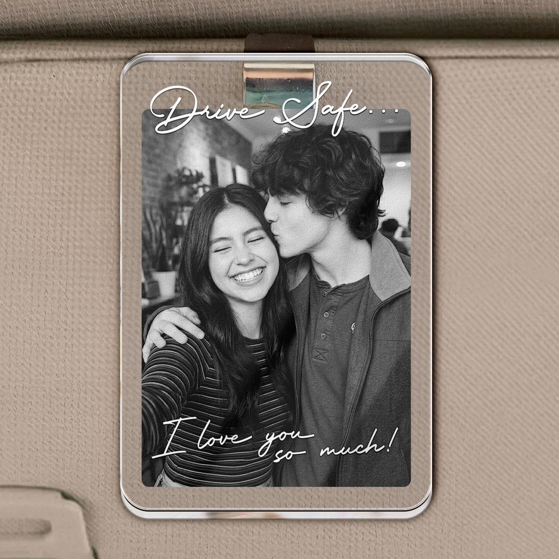 Drive Safe I Love You So Much Custom Photo Anniversary Gifts For Him, Her - Personalized Car Visor Clip