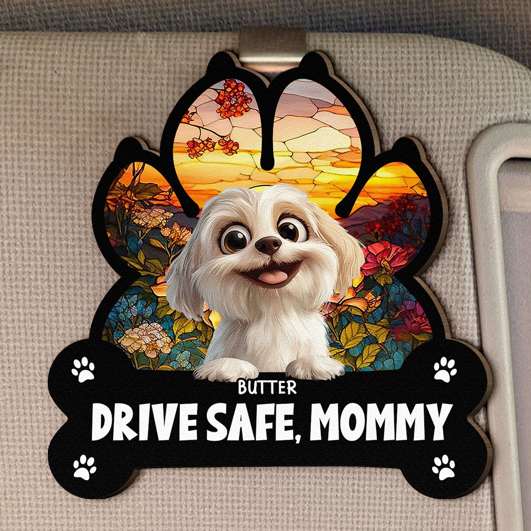 Drive Safe Mommy - Personalized Wooden Car Visor Clip