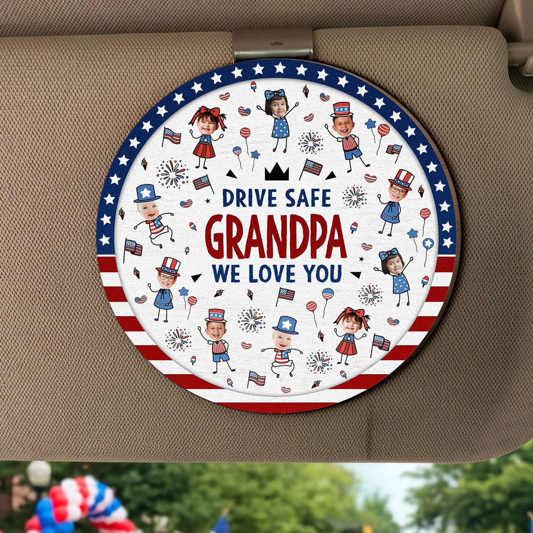 Drive Safe Grandpa Independence Style - Personalized Car Visor Clip