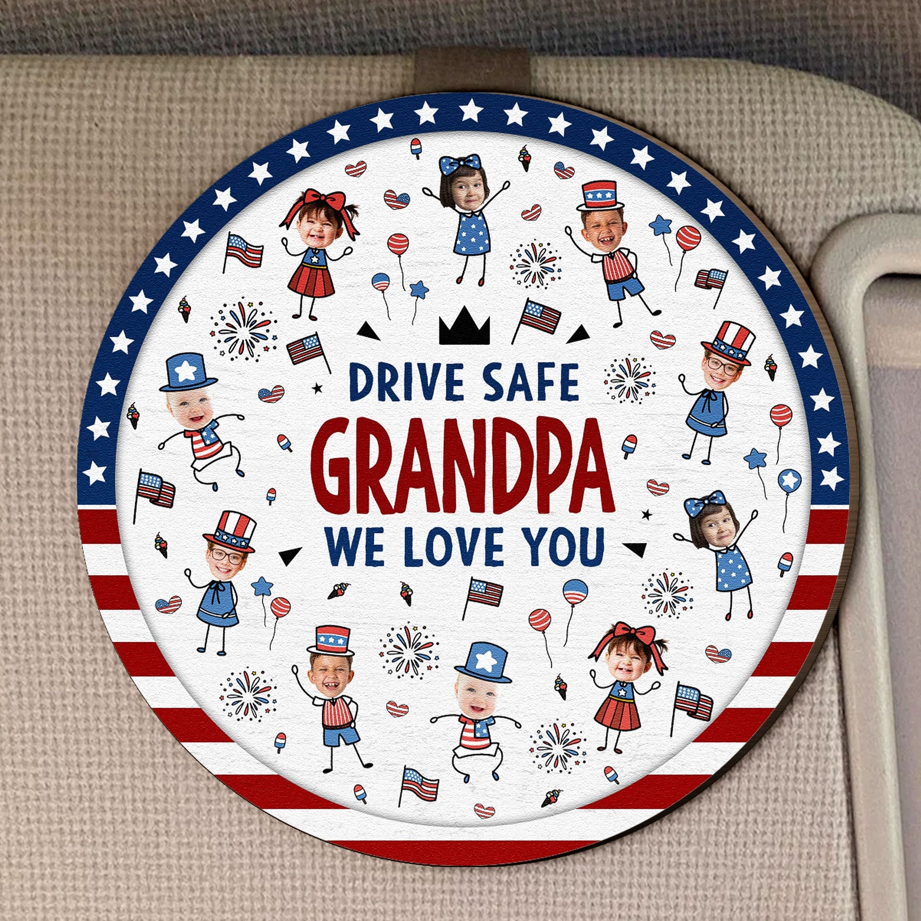 Drive Safe Grandpa Independence Style - Personalized Car Visor Clip