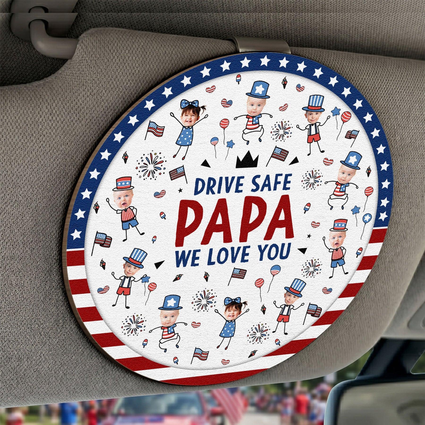 Drive Safe Grandpa Independence Style - Personalized Car Visor Clip