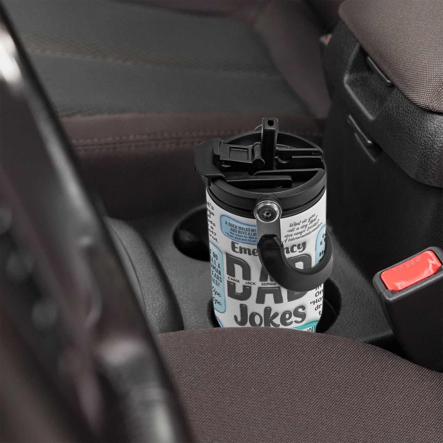 Emergency Dad Jokes - Personalized 30oz Tumbler With Handle
