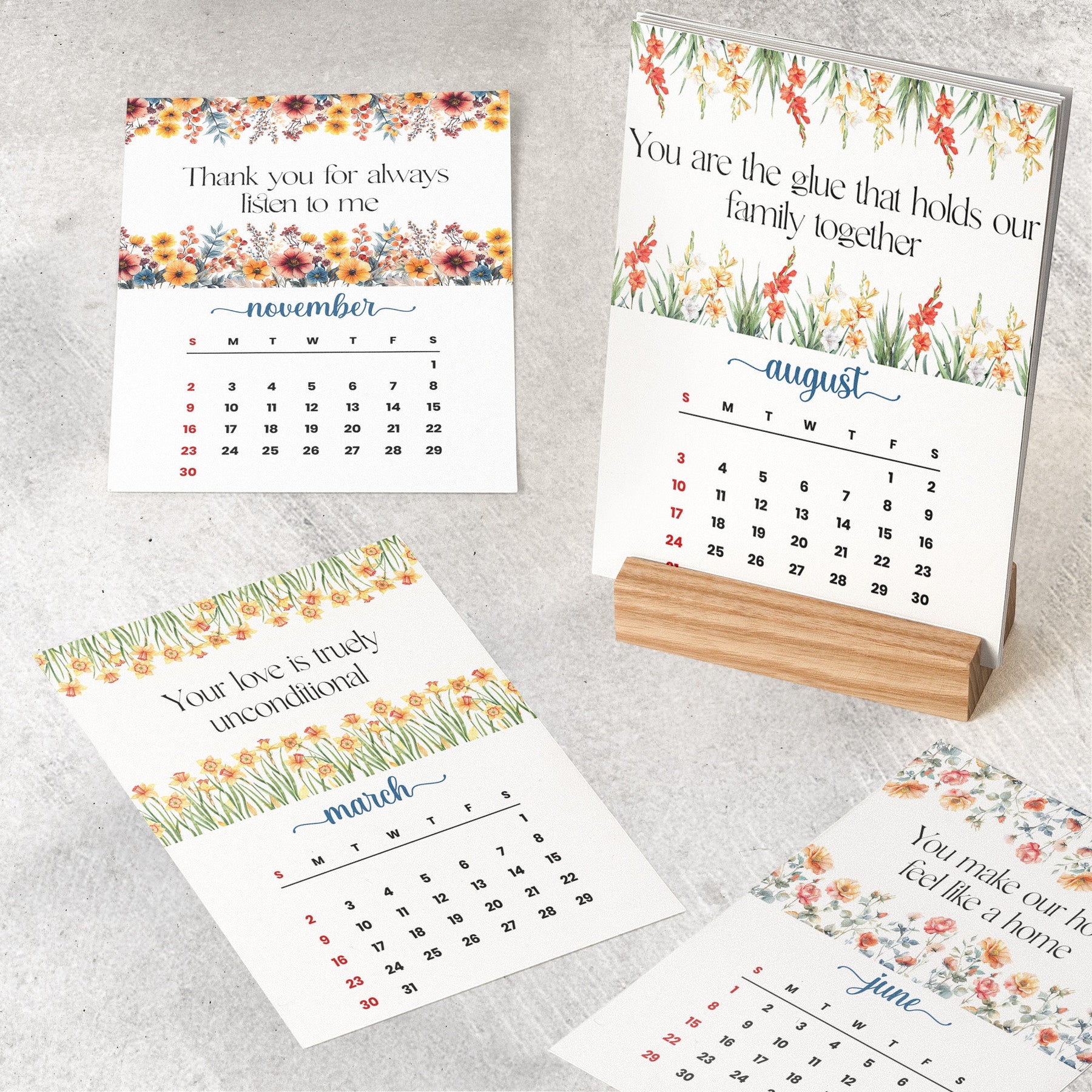 Everything We Are Because Of You - Personalized Photo Easel Calendar