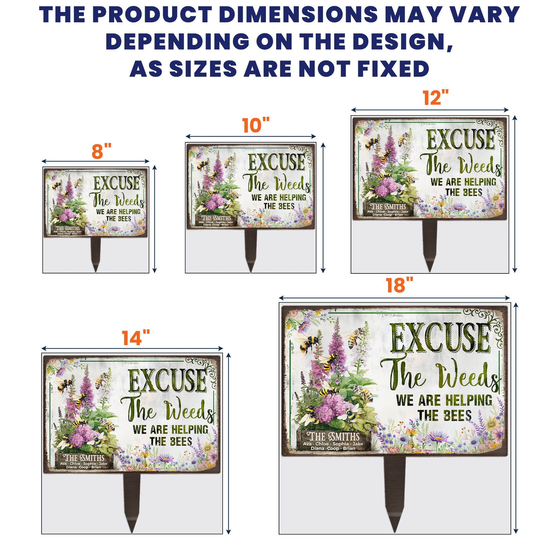 Excuse The Weeds We Are Helping The Bees - Personalized Metal Garden Stake