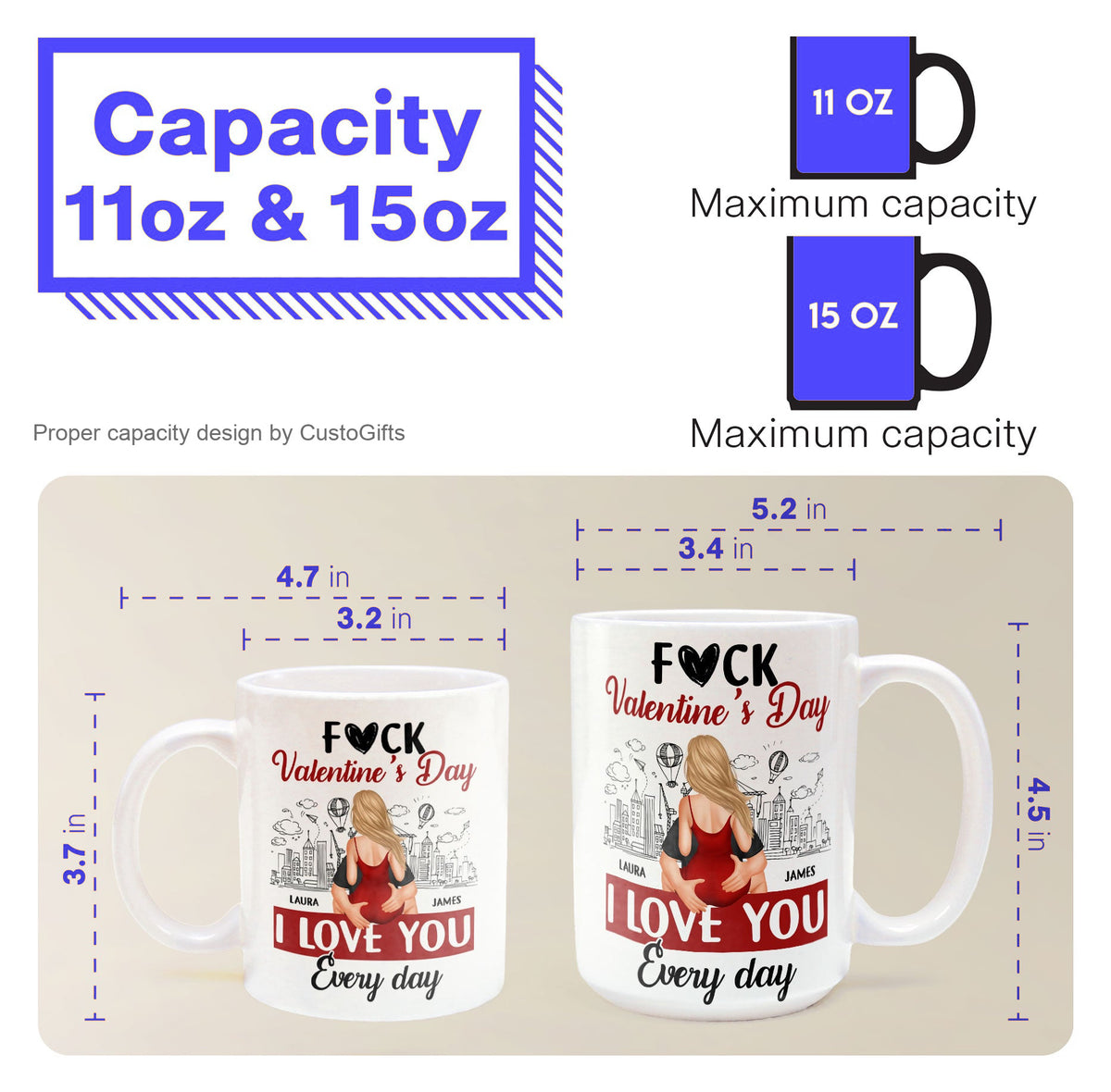F#ck Valentine's Day, I Love You Everyday - Personalized Mug