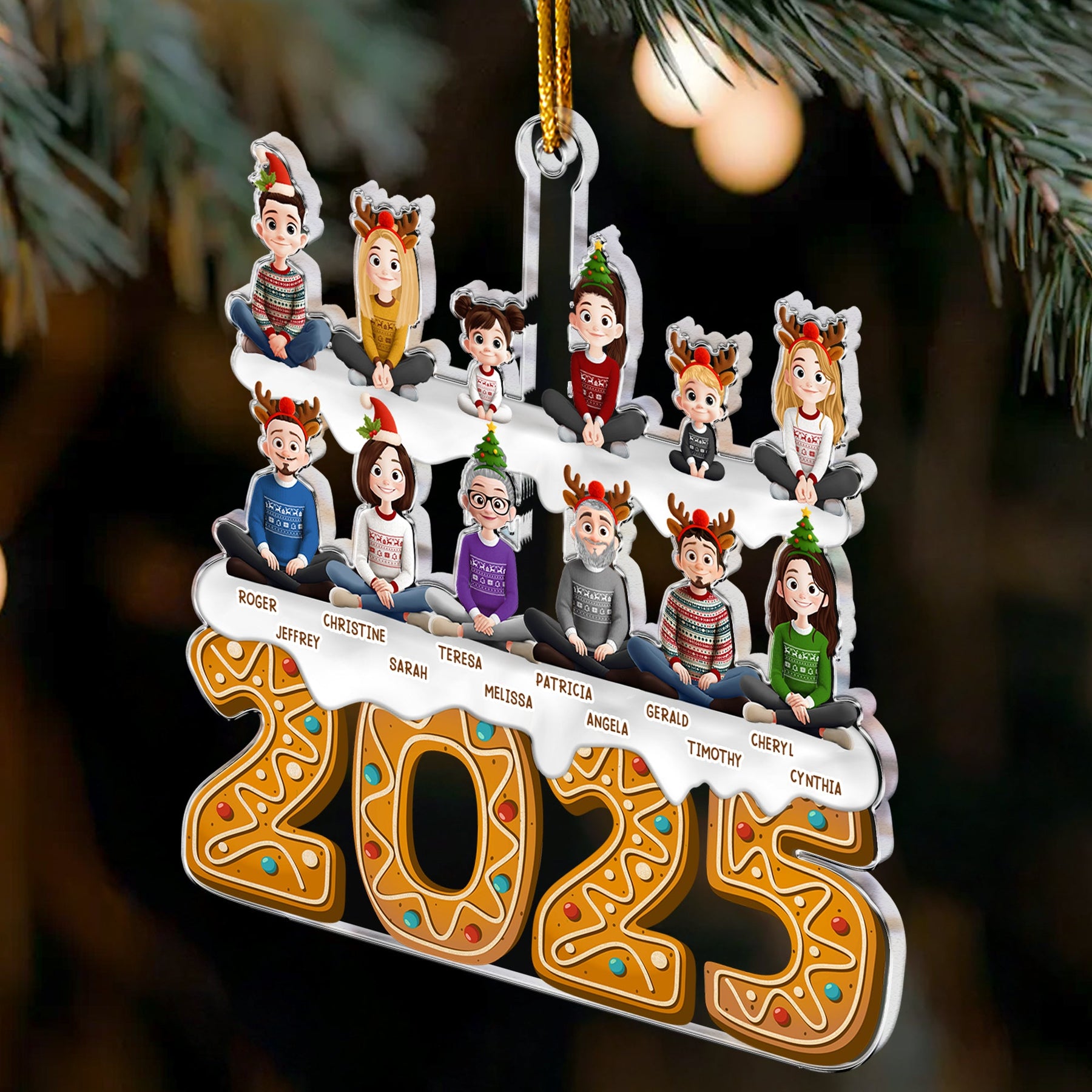 Family 2026 (Up To 12) Christmas Ornament, Family Ornament - Personalized Acrylic Ornament