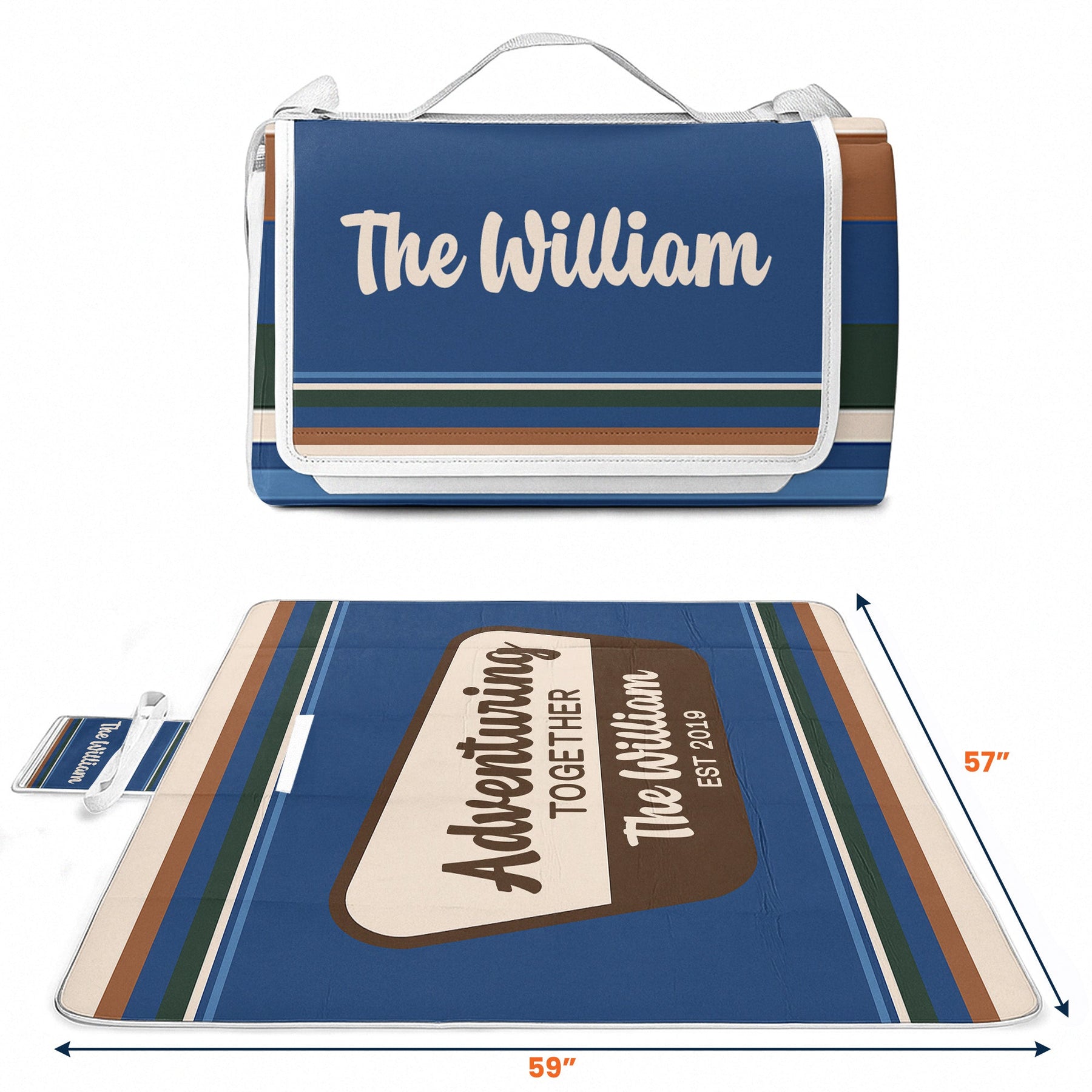 Family Adventuring Together - Personalized Picnic Blanket
