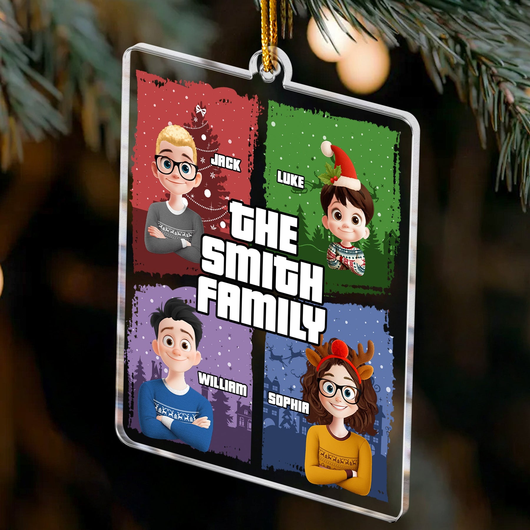 Family Christmas Theme - Personalized Acrylic Ornament
