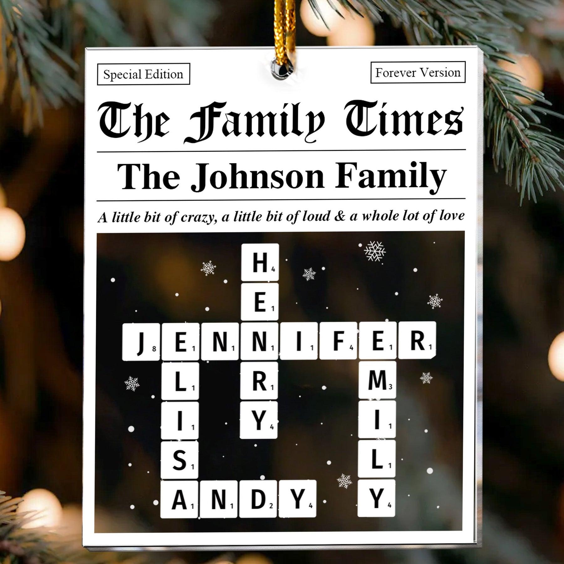 Family Times Scrabble Name - Personalized Acrylic Ornament