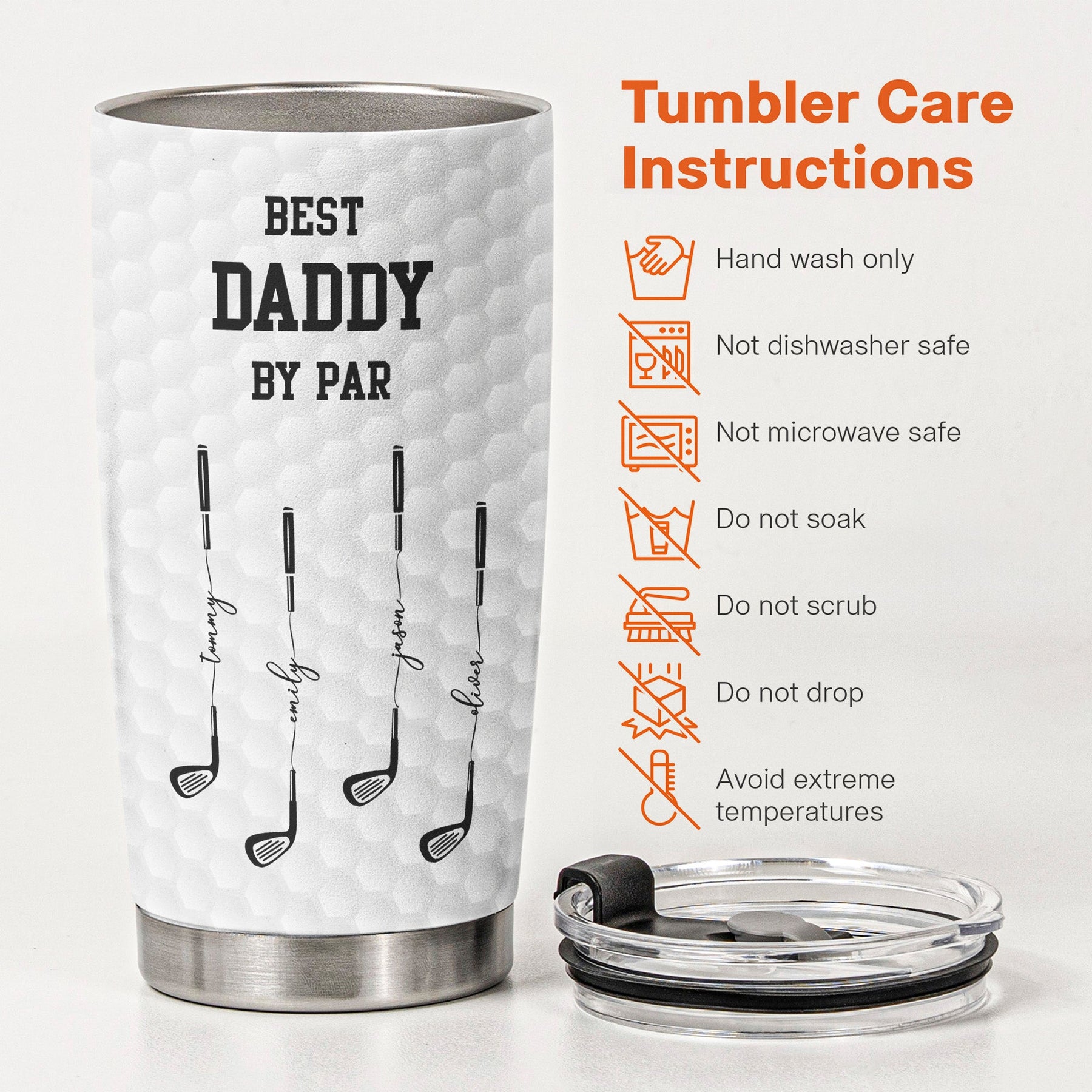 Father's Day Gifts, Best Dad By Par, Best Grandpa By Par - Personalized Tumbler