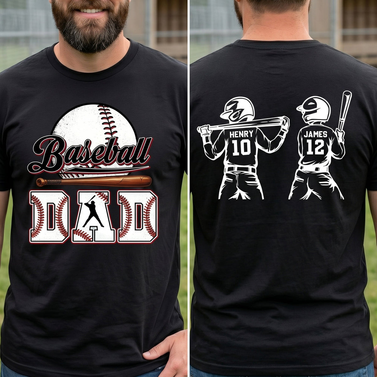 Father's Day Gifts For Baseball Dad, Grandpa - Personalized Shirt