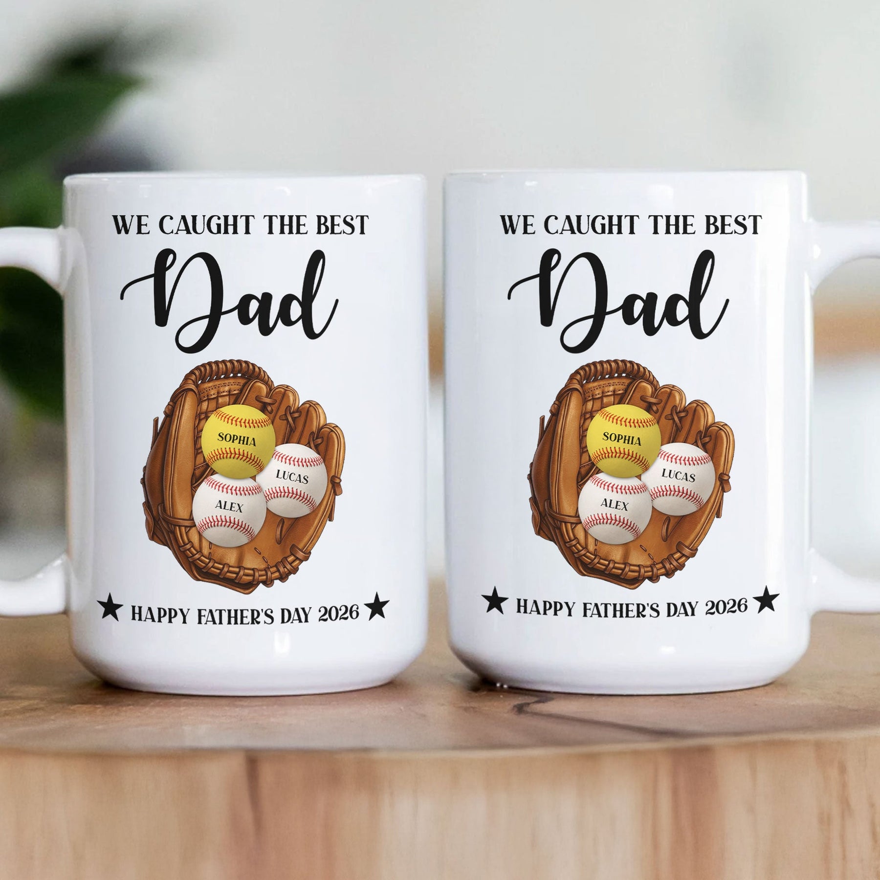Father's Day Gifts, We Caught The Best Dad For Baseball Dad, Softball Dad - Personalized Mug