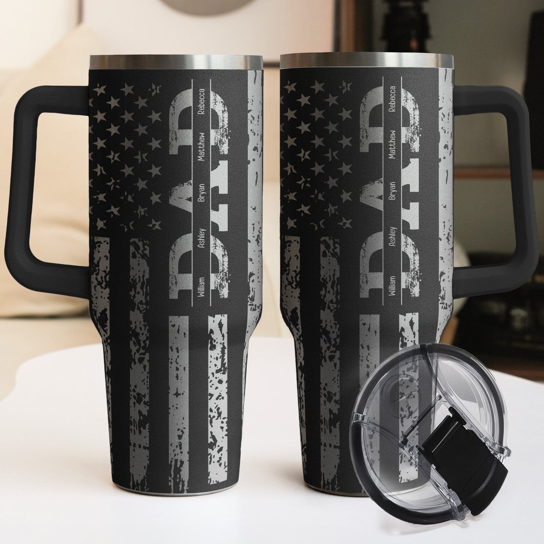 Christmas Gift For Dad, Grandpa, Papa - Custom Kids' Names - Personalized 40oz Tumbler