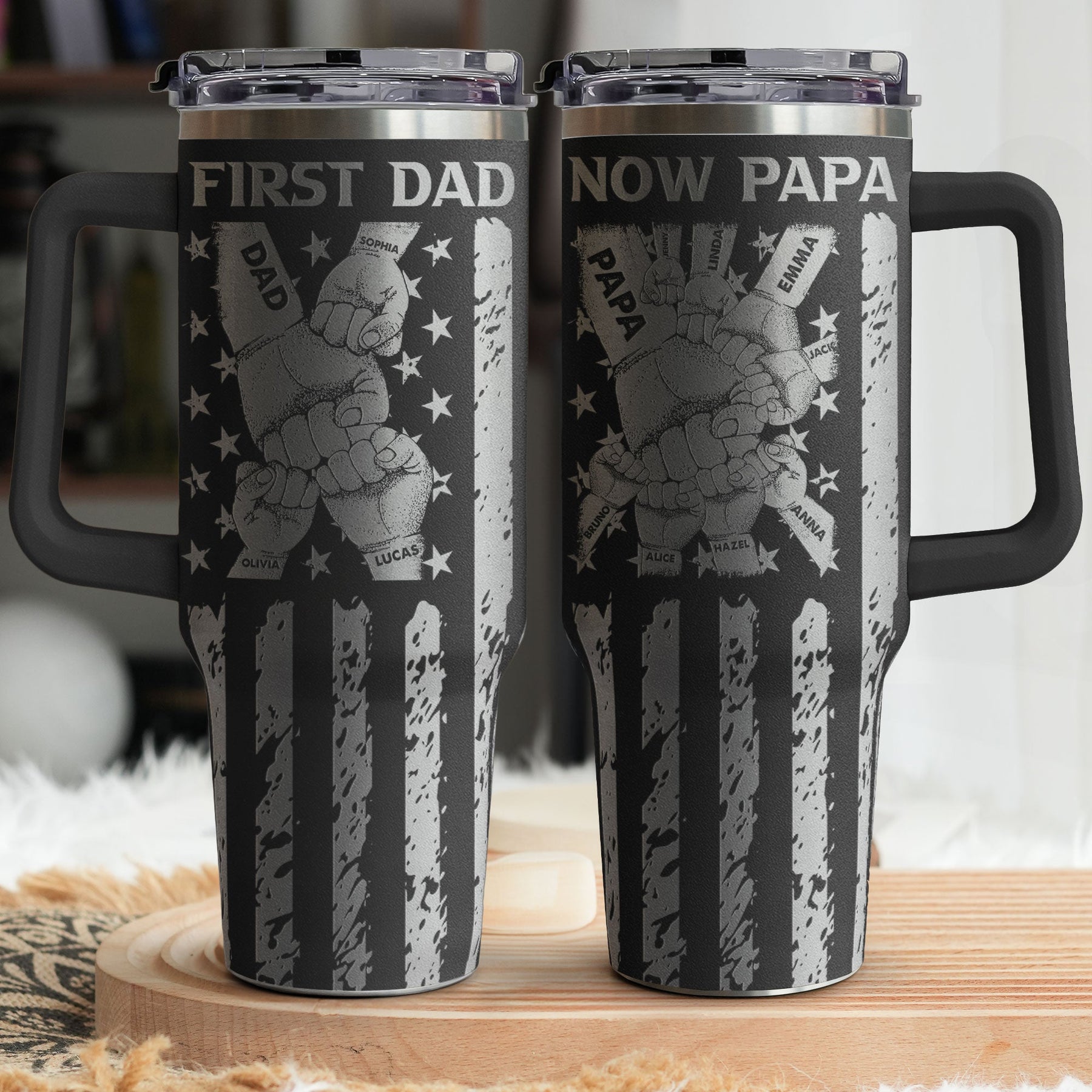 First Dad Now Grandpa - Personalized 40oz Tumbler