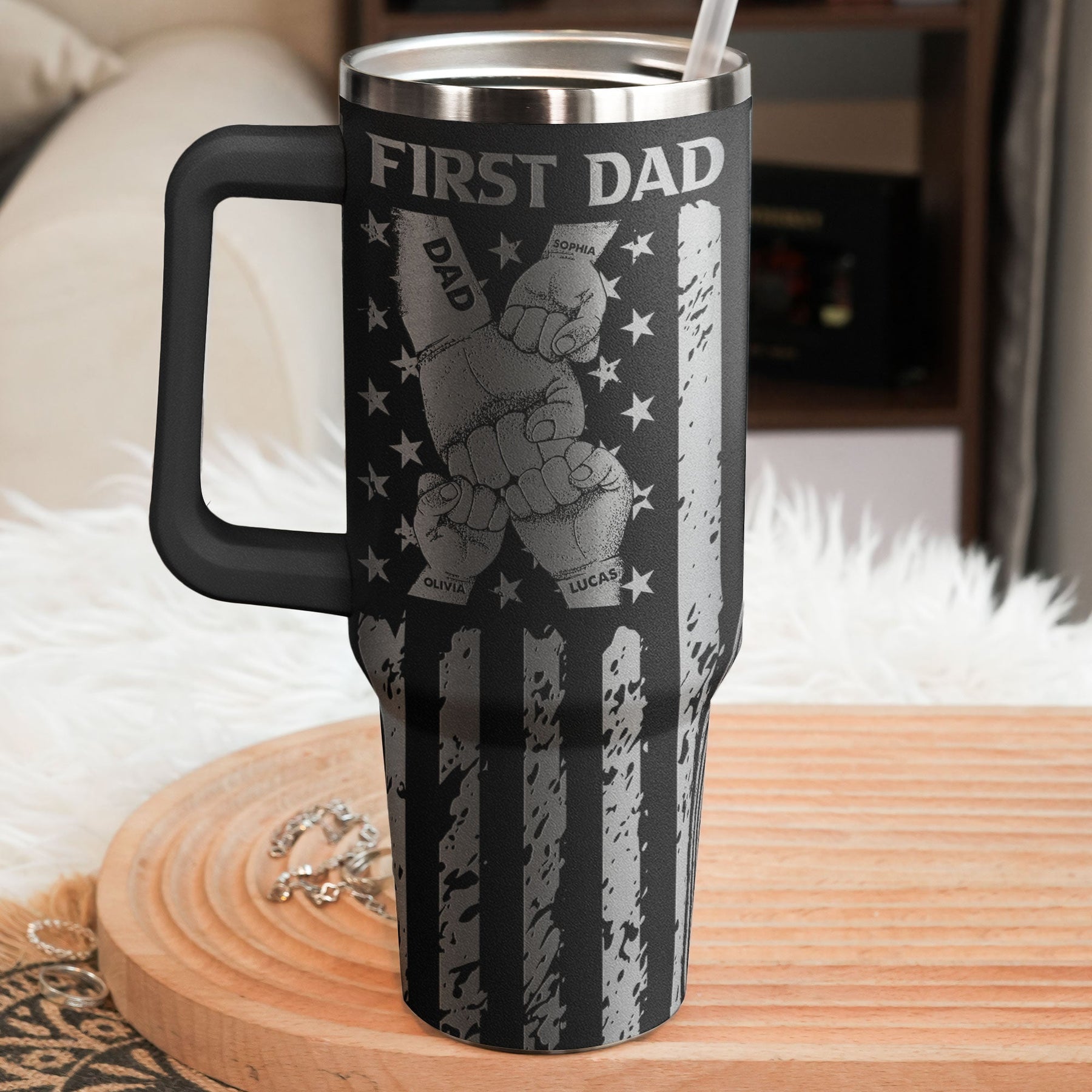 First Dad Now Grandpa - Personalized 40oz Tumbler