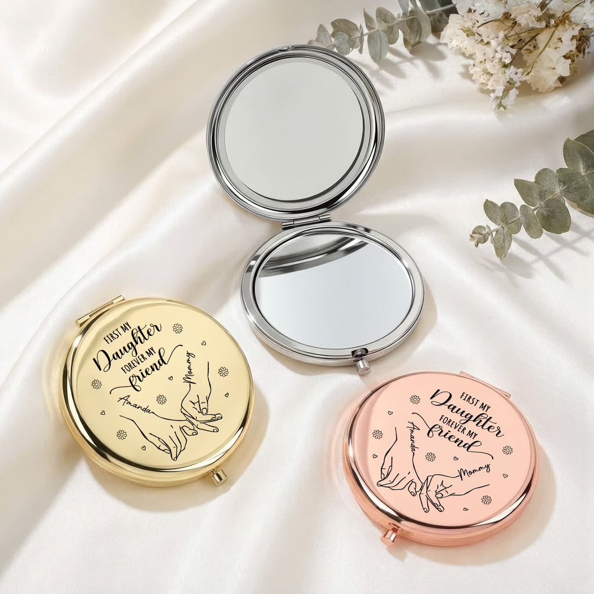 First My Mother Forever My Friend - Personalized Compact Mirror