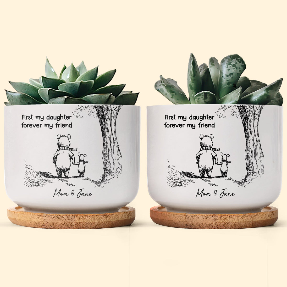 First My Daughter Forever My Friend Gift For Daughter, Niece - Personalized Plant Pot