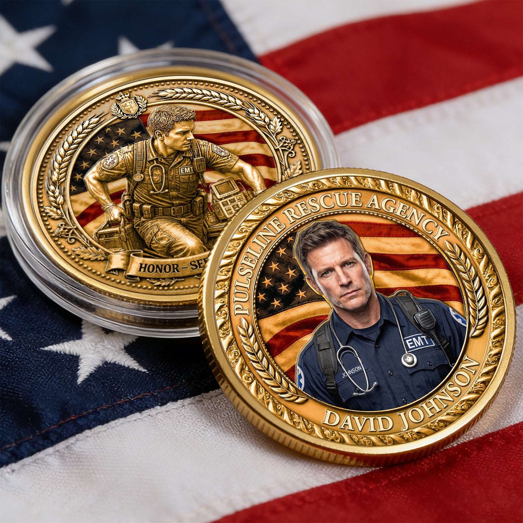 First Responders Police Officers Nurses Firefighters & Emts - Personalized Coin