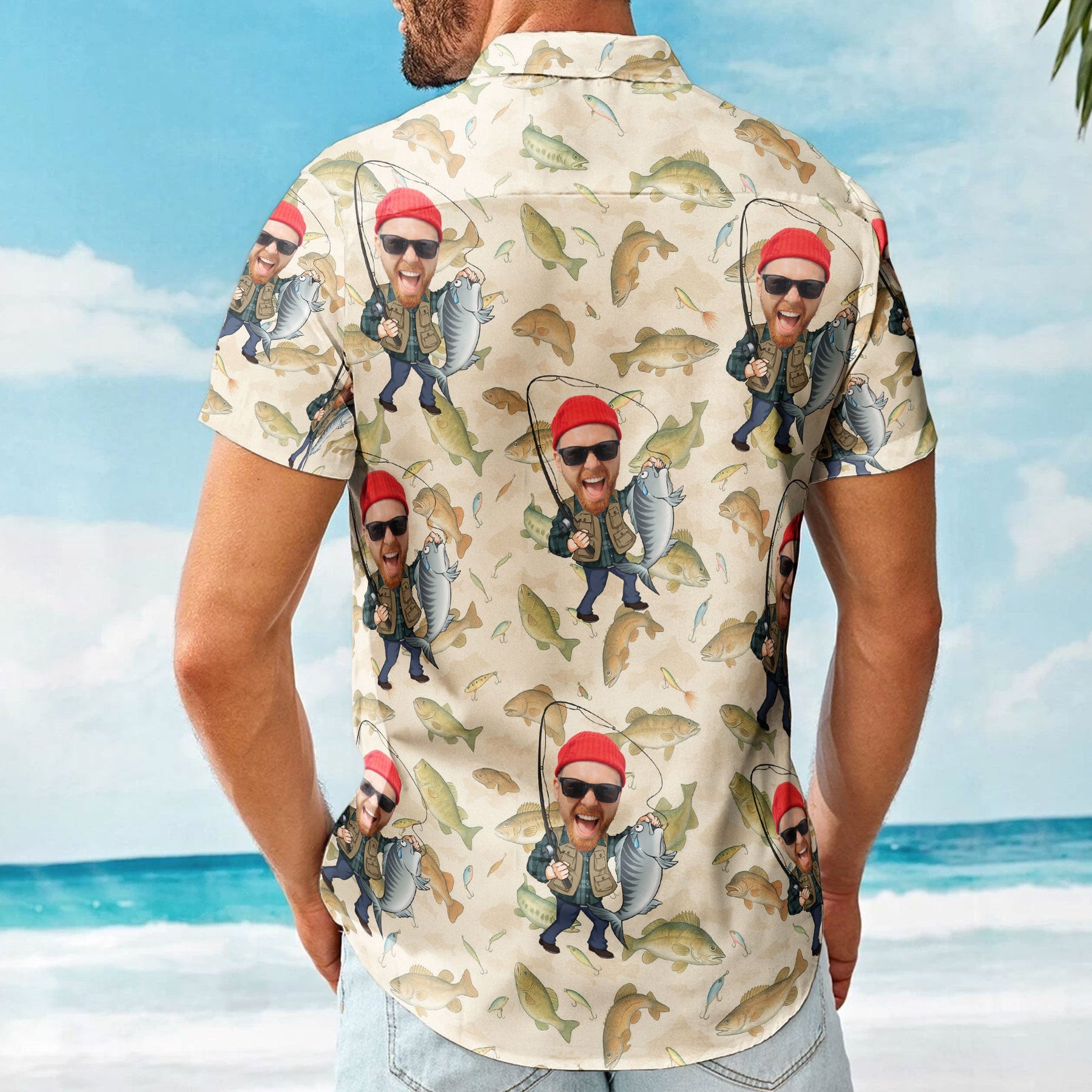 Fishing Man - New Version - Personalized Photo Hawaiian Shirt