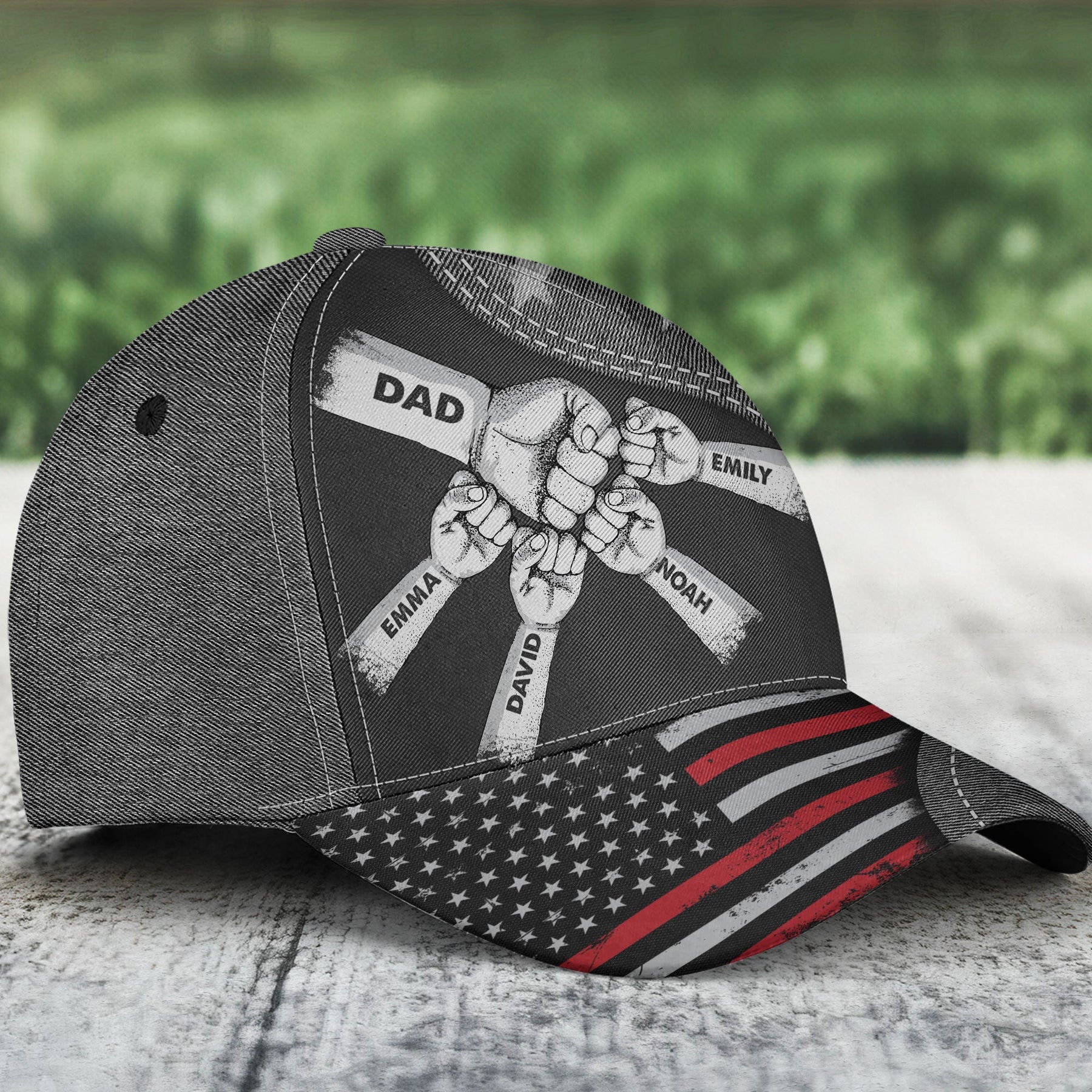 Fist Bump Daddy Grandpa - Personalized Classic Cap - Gift For Dad
