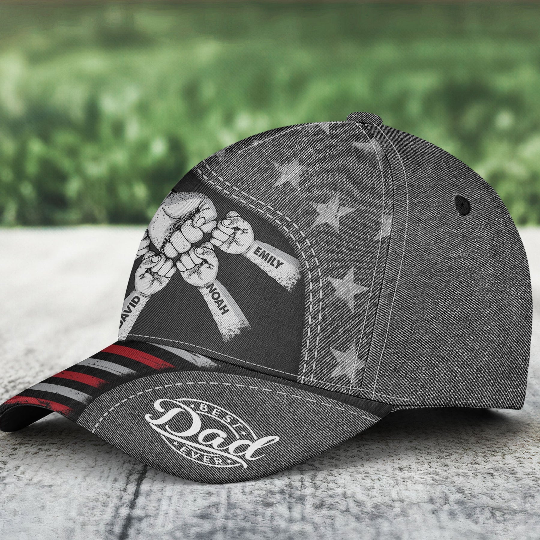 Fist Bump Daddy Grandpa - Personalized Classic Cap - Gift For Dad