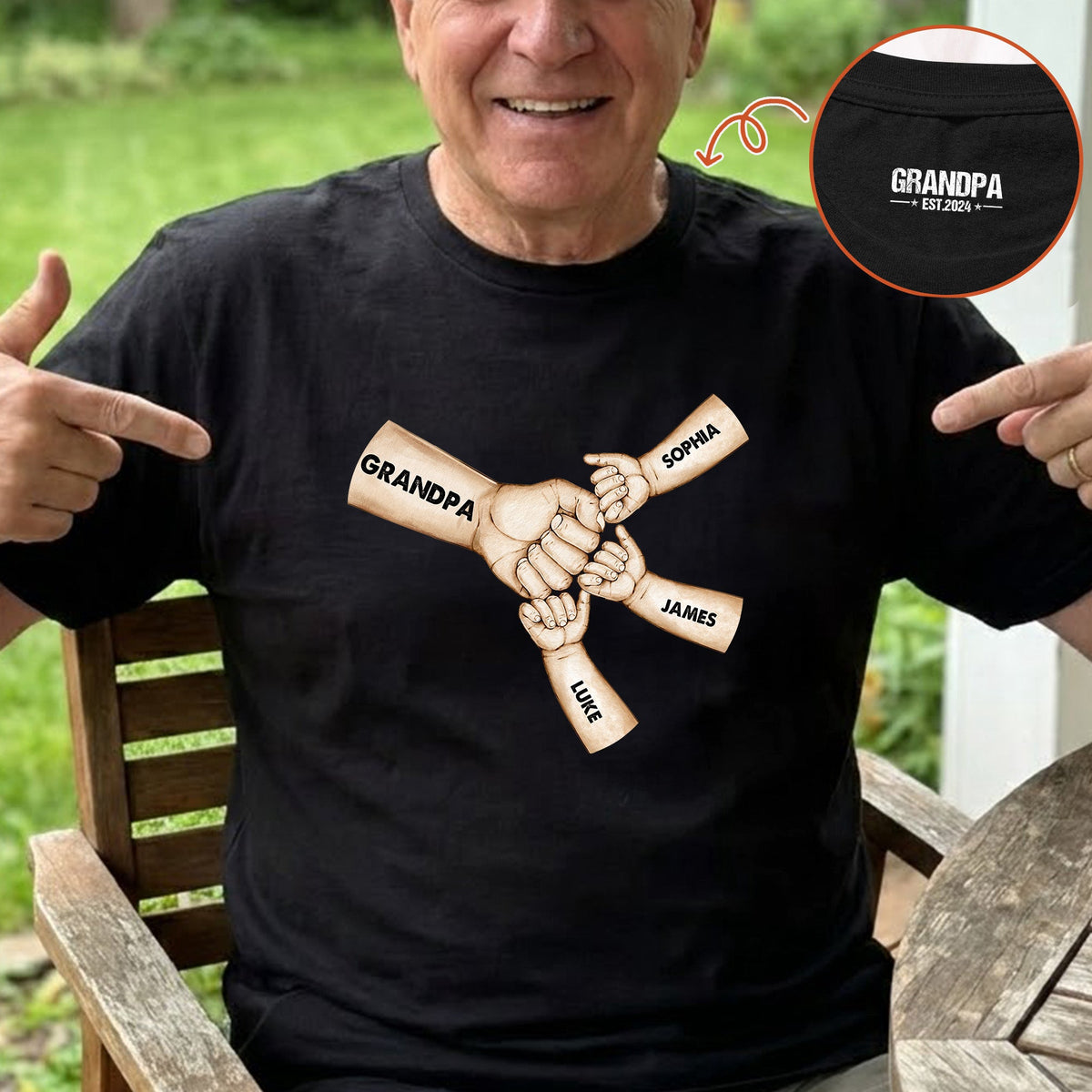 Fist Bump Papa Est - Personalized Shirt