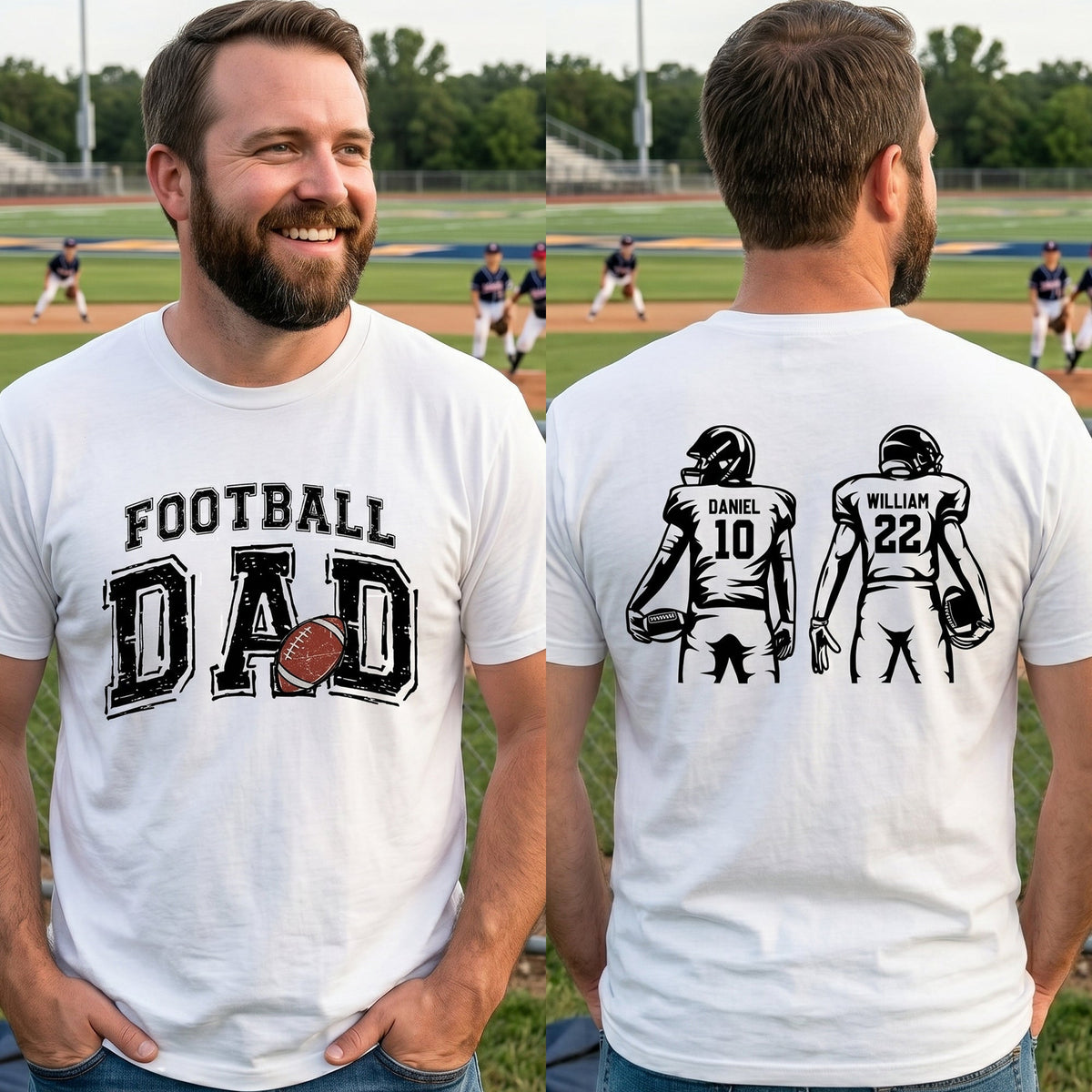 Football Dad, Daddy, Grandpa- Personalized Shirt