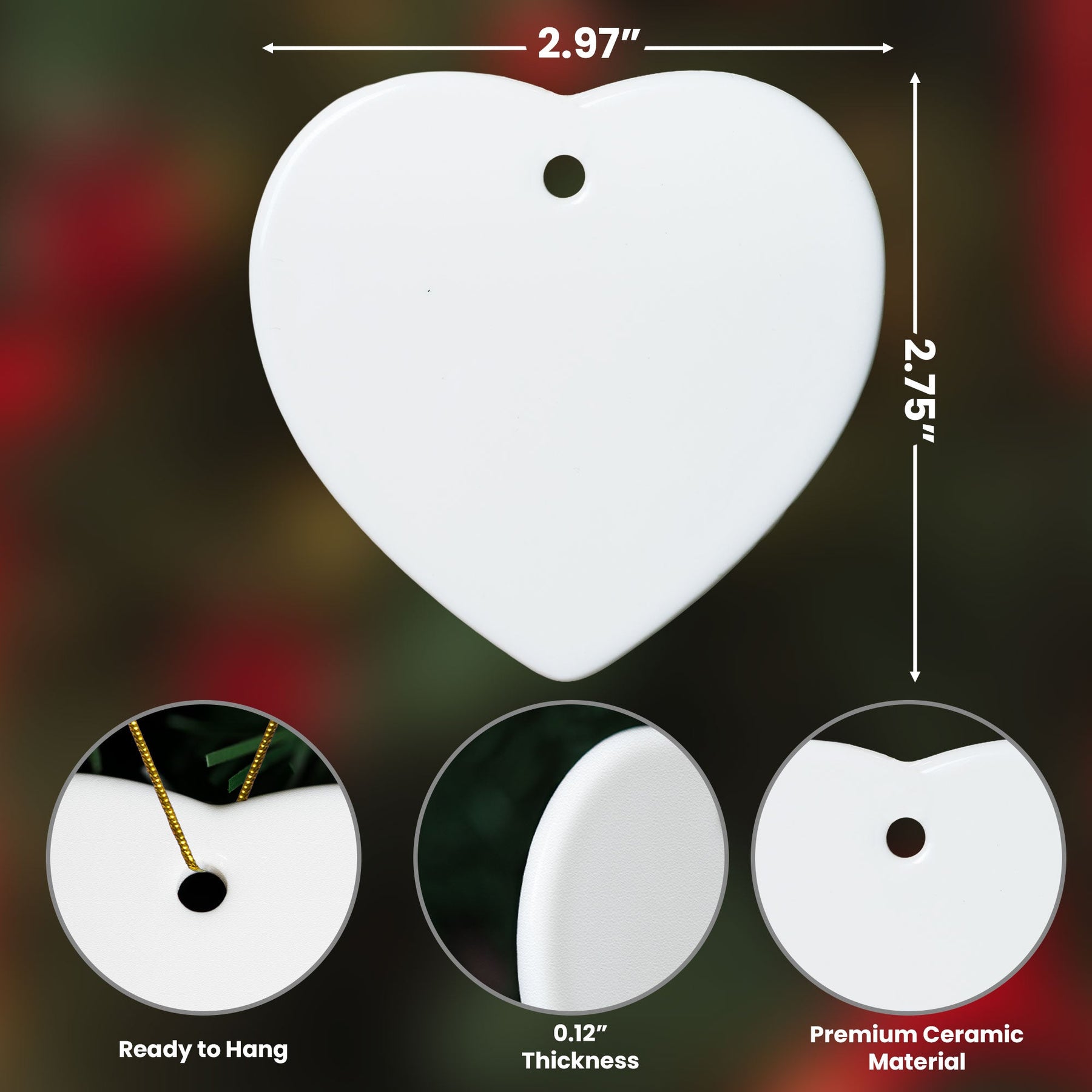 Forever In Our Hearts Memorial Gift 2D Sea Glass Effect - Personalized Ceramic Ornament