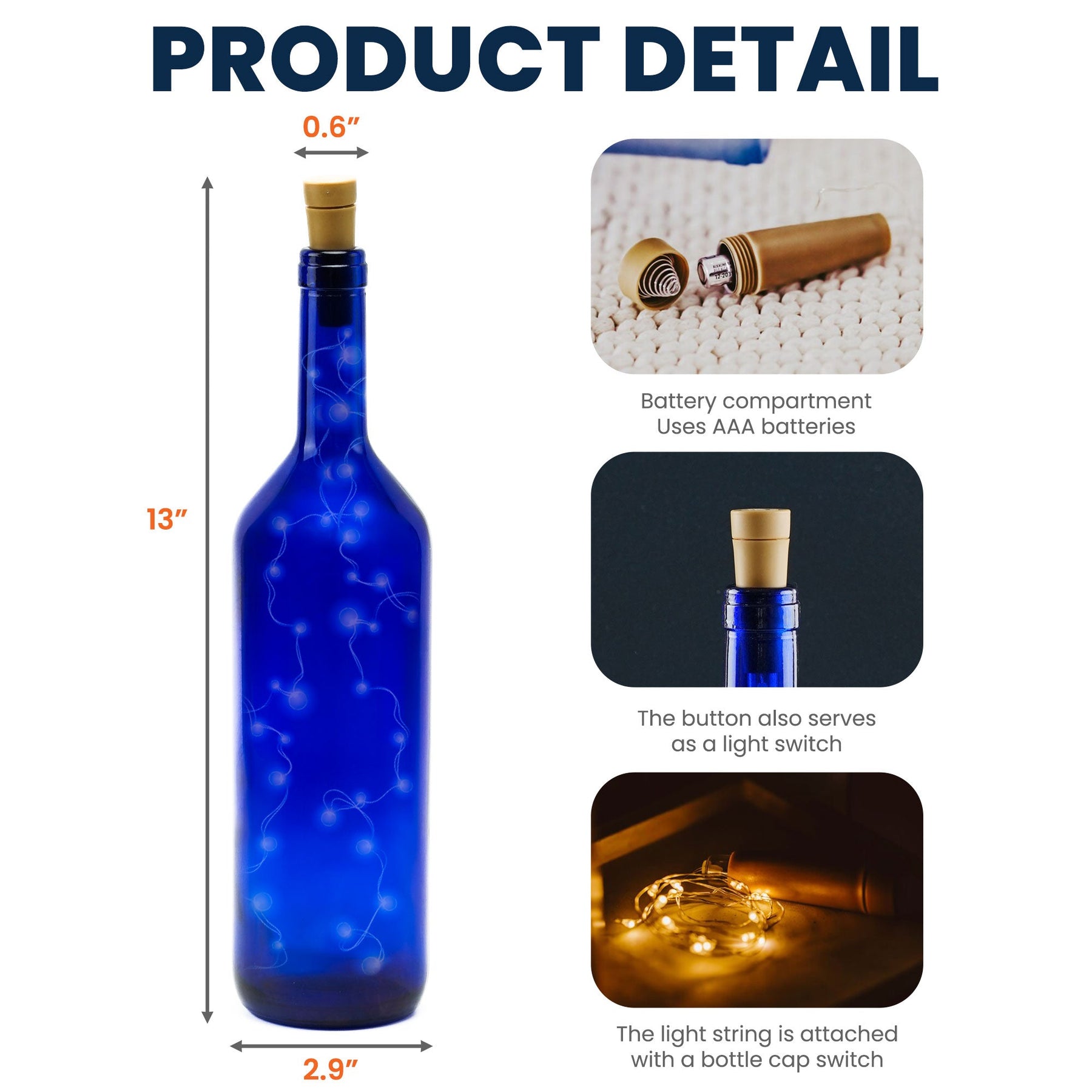 Friends Were Flowers I'd Pick You - Personalized Blue Bottle Lamp