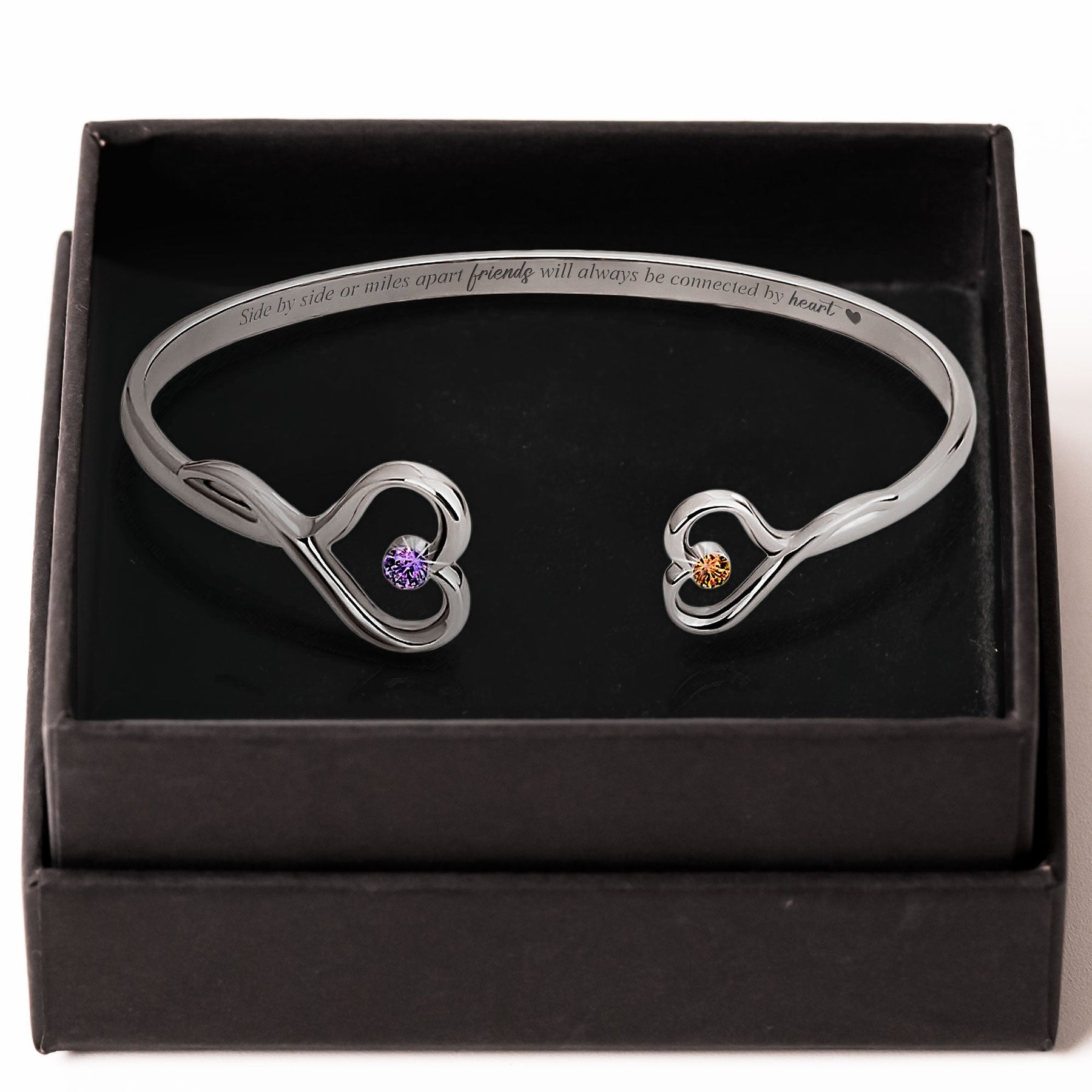 Friends Will Always Be Connected By Heart - Personalized Heart Bracelet