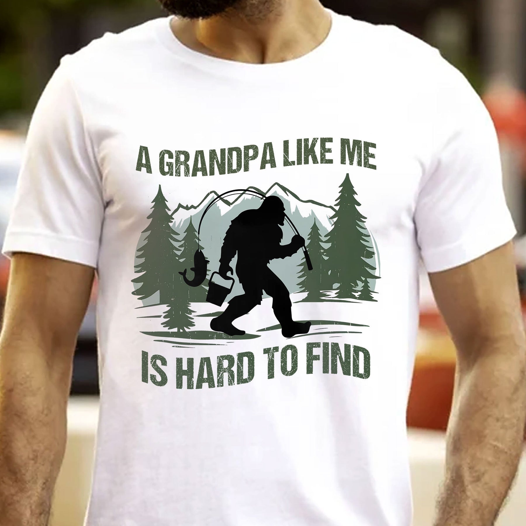 Funny Bigfoot For Dad, Grandpa, Men, Him - Personalized Shirt