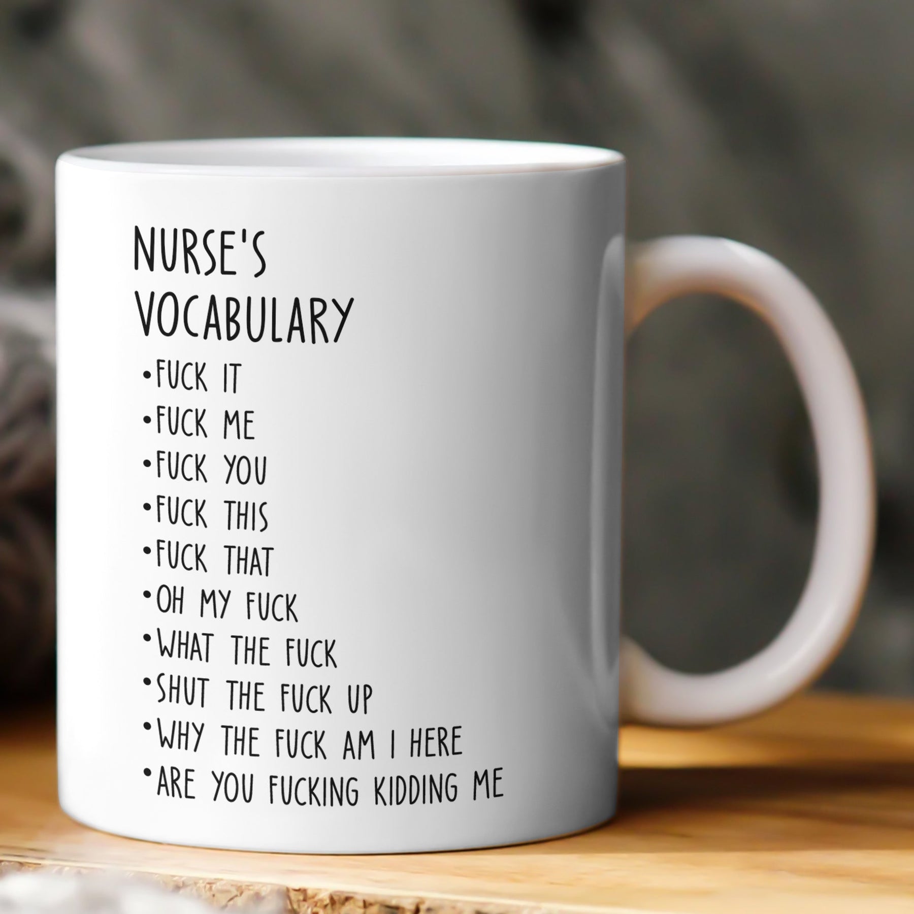 Funny Gift For Nurse - Nurse Vocabulary Custom Flattened Design - Personalized Mug