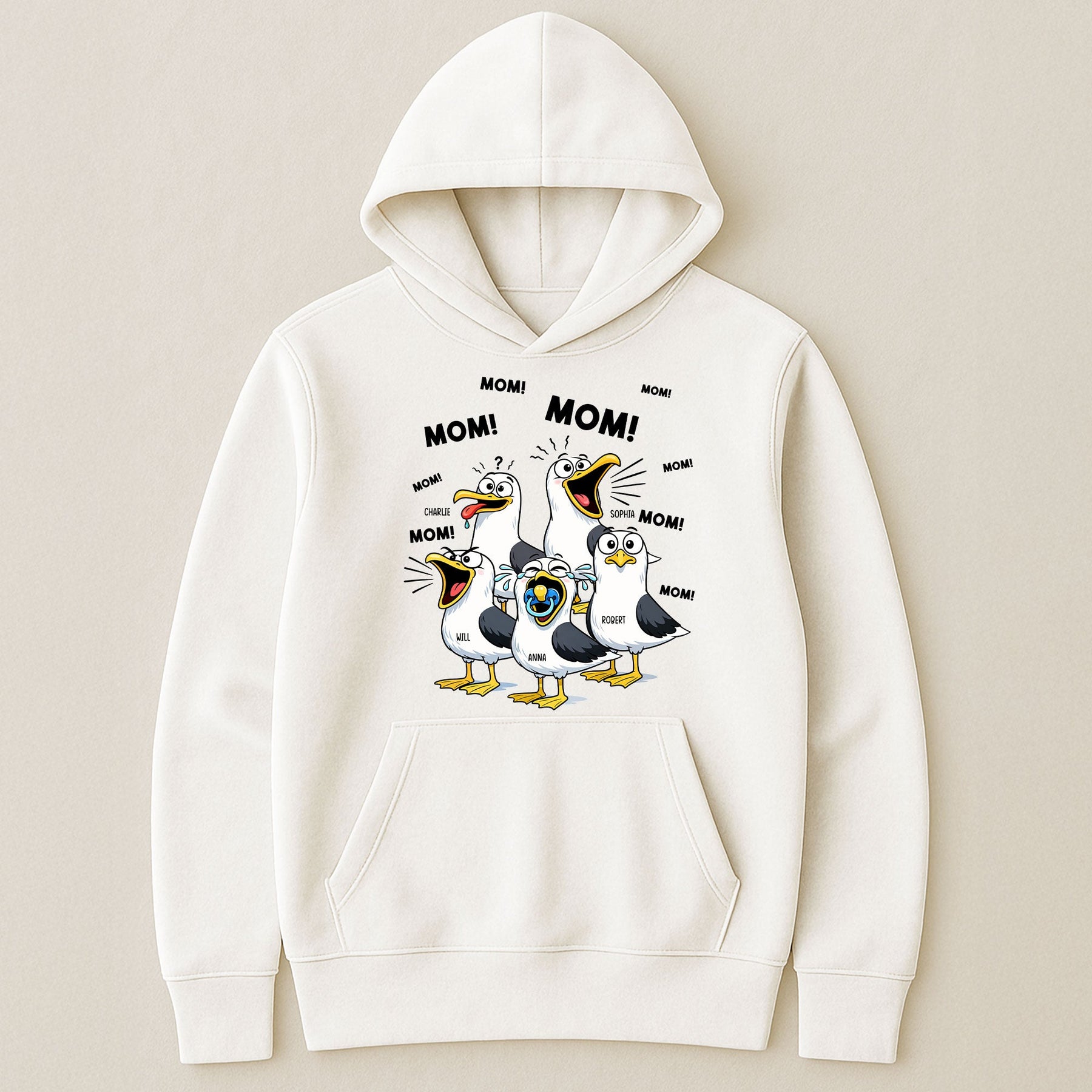 Funny Mommy Shirt - Mom Mom Mom Seagull - Personalized Shirt
