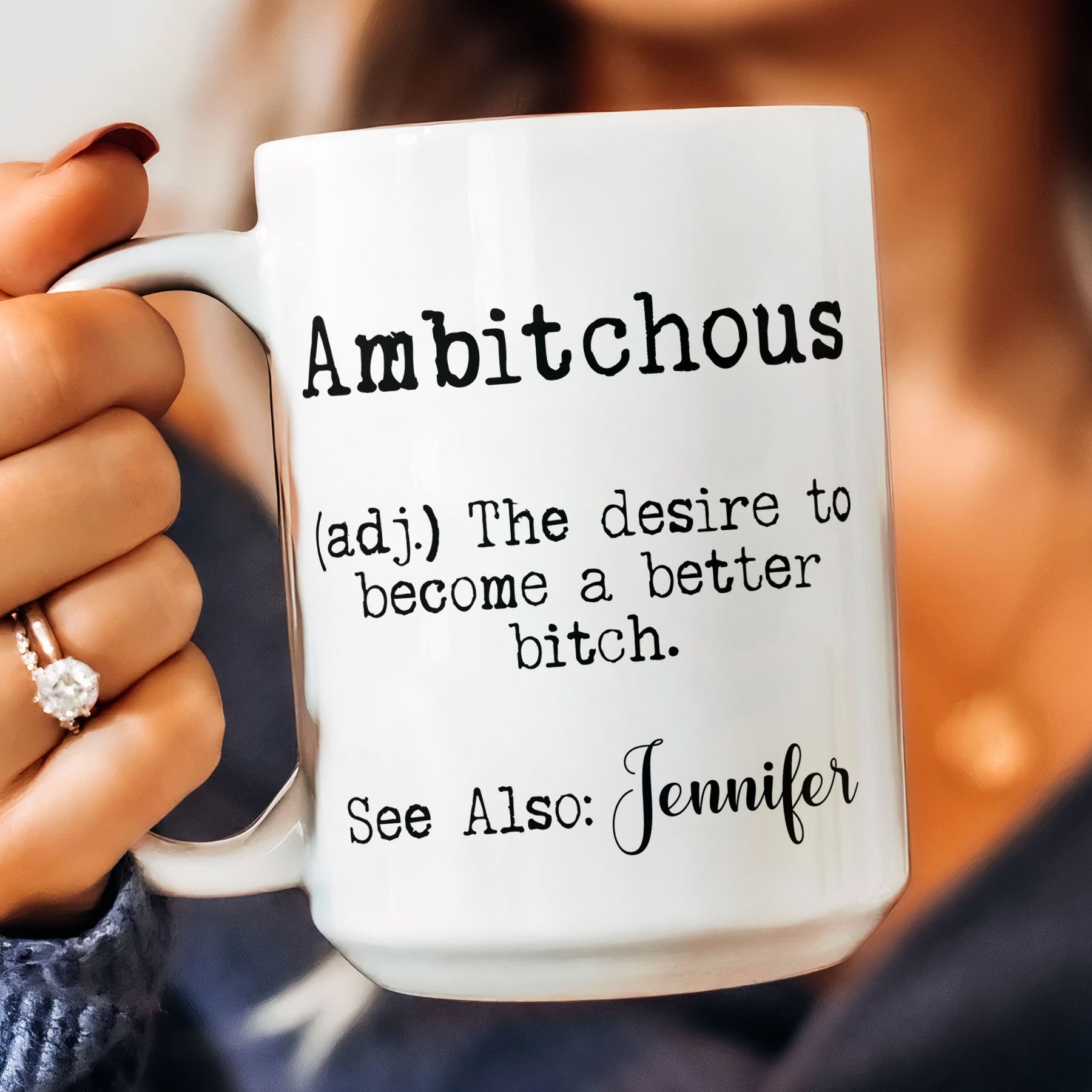 Funny Mug - Ambitchous - Fun Gifts For Coworker, Friends, Boss - Personalized Mug