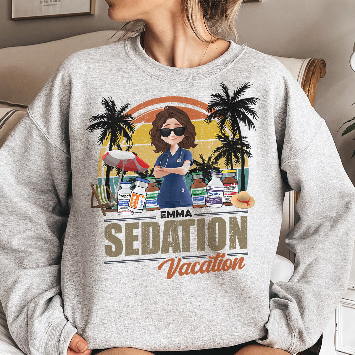 Funny Nurse Sedation Vacation Summer - Personalized Shirt