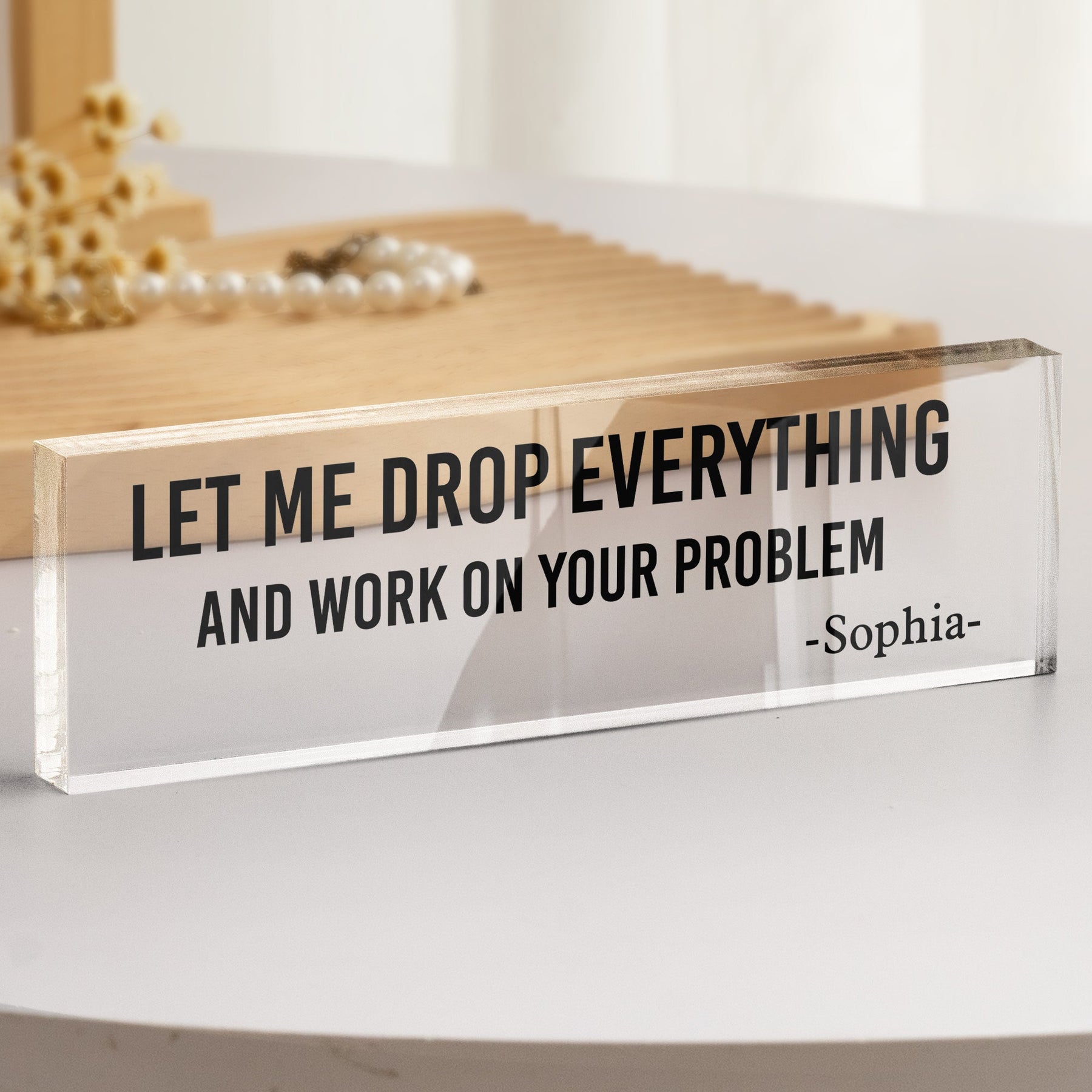 Funny Office Sign Desk Plate Gift For Coworker, Exchange Gift, White Elephant Gift - Personalized Name Plate