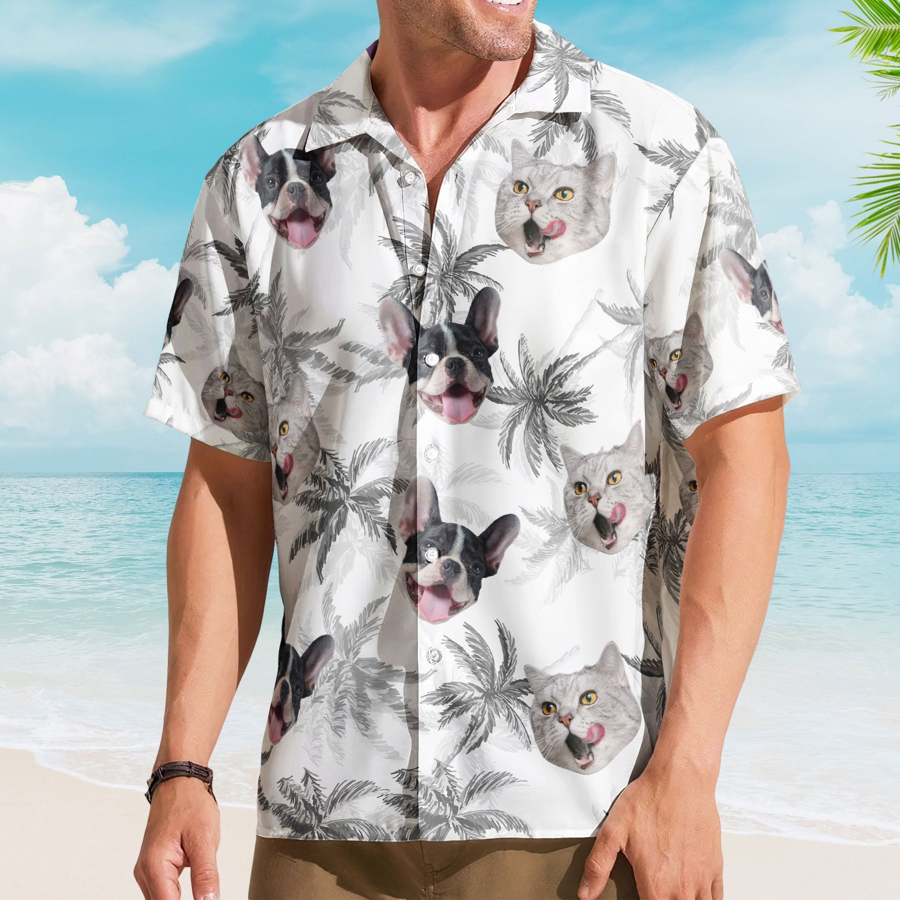 Funny Pet Face - Personalized Photo Hawaiian Shirt