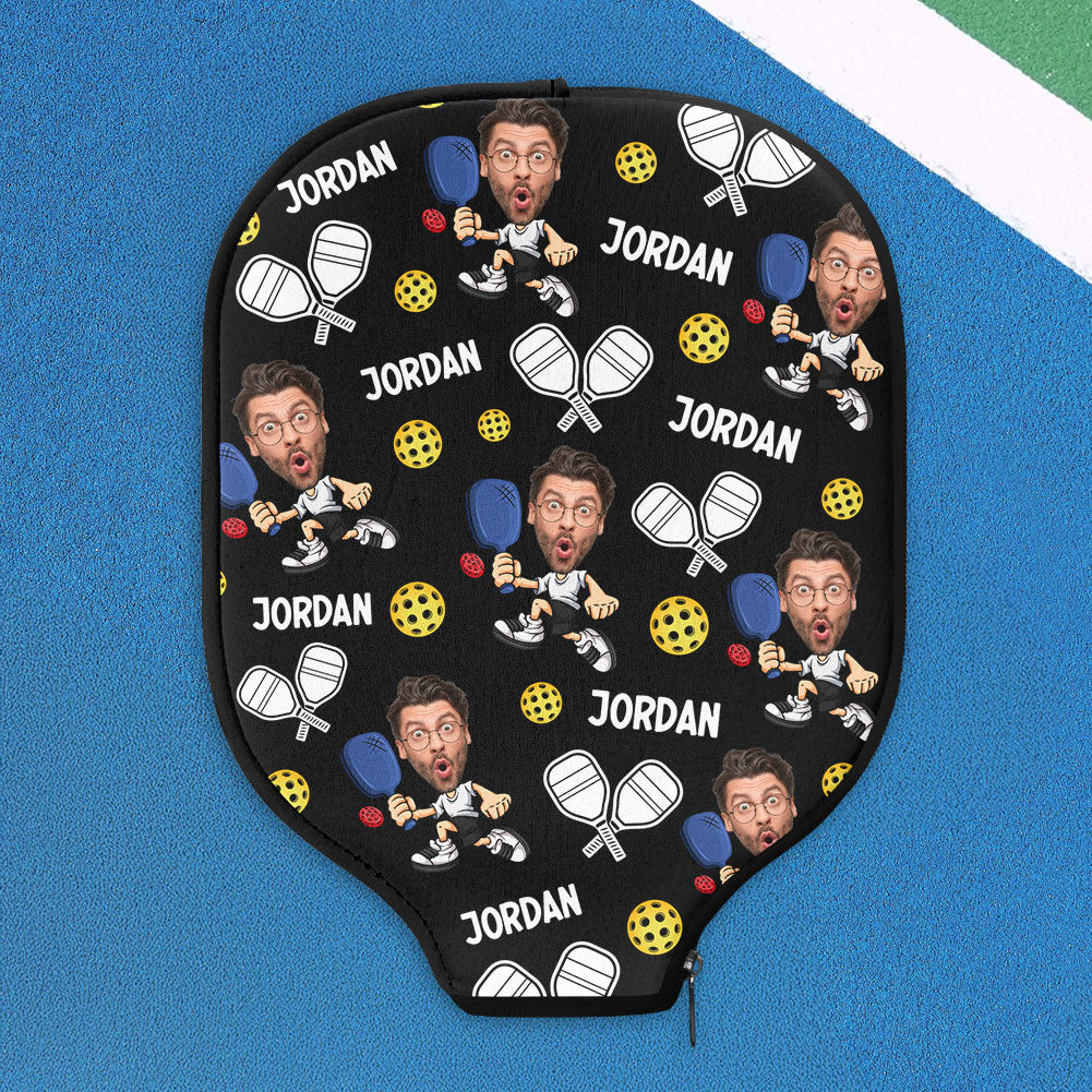 Funny Pickleball Poses Custom Face - Personalized Photo Pickleball Paddle Cover