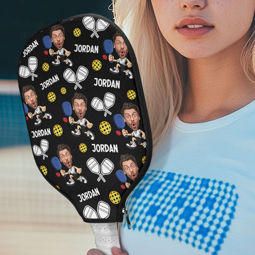 Funny Pickleball Poses Custom Face - Personalized Photo Pickleball Paddle Cover