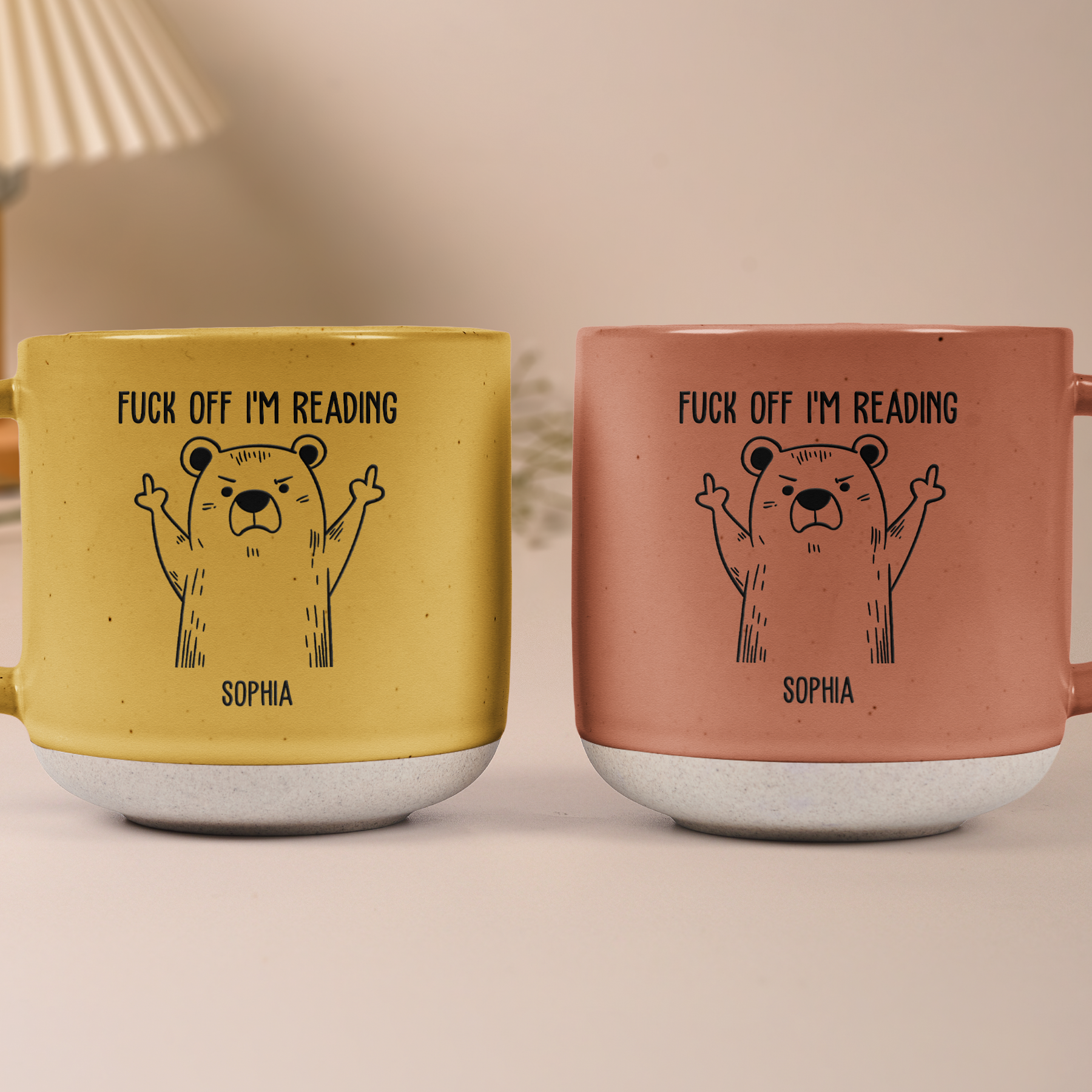 Funny Reading Mug - F*ck Off I Am Reading - Personalized Pottery Mug
