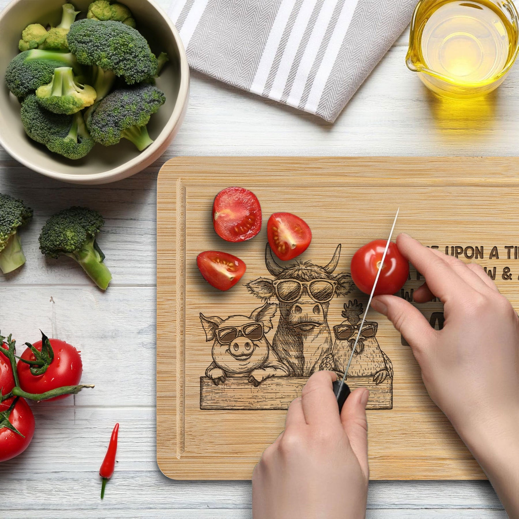 Funny Walk Into A Bar-B-Q - Personalized Engraved Wooden Cutting Board