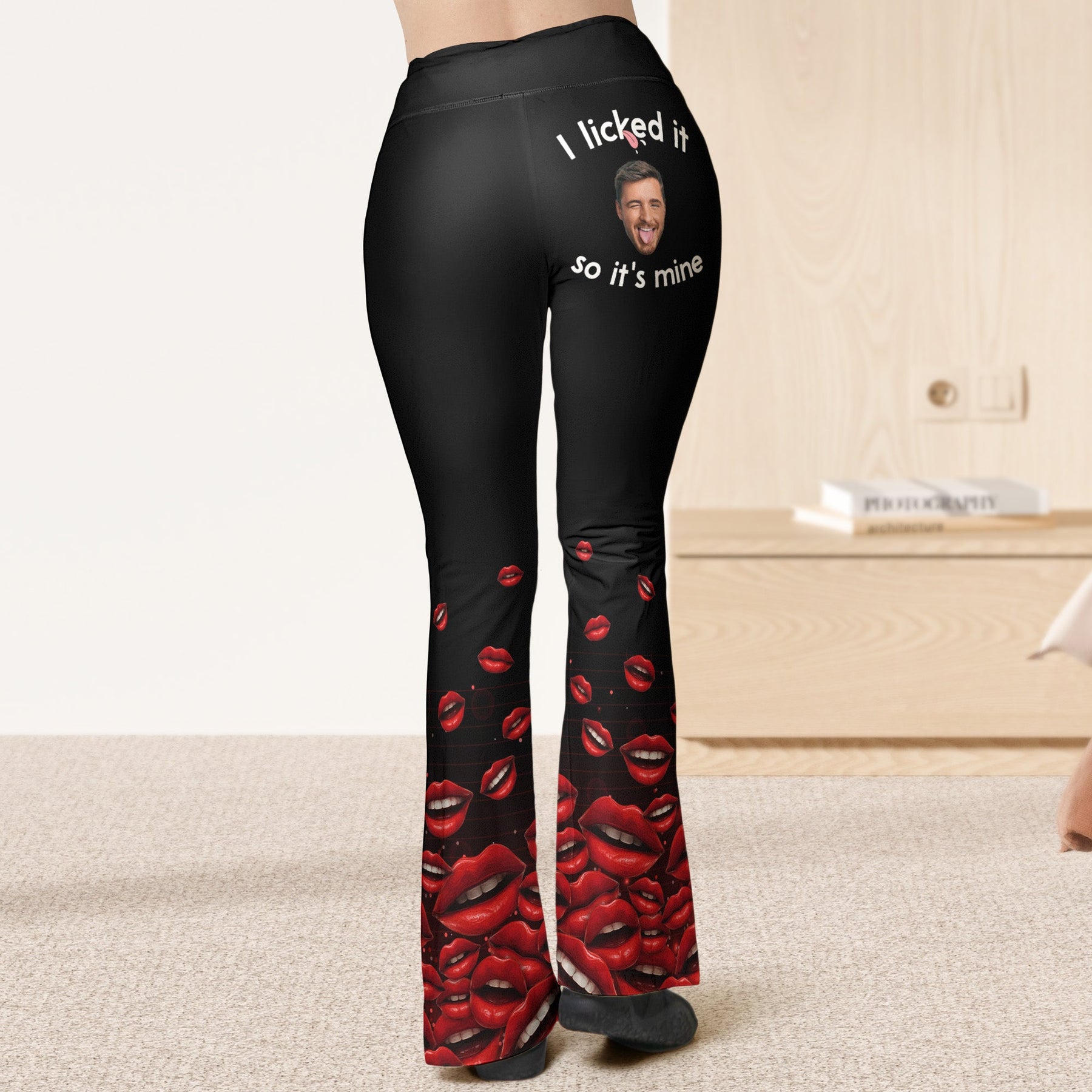 Funny Wife Gift I Licked It So It's Mine - Personalized Photo Flare Leggings