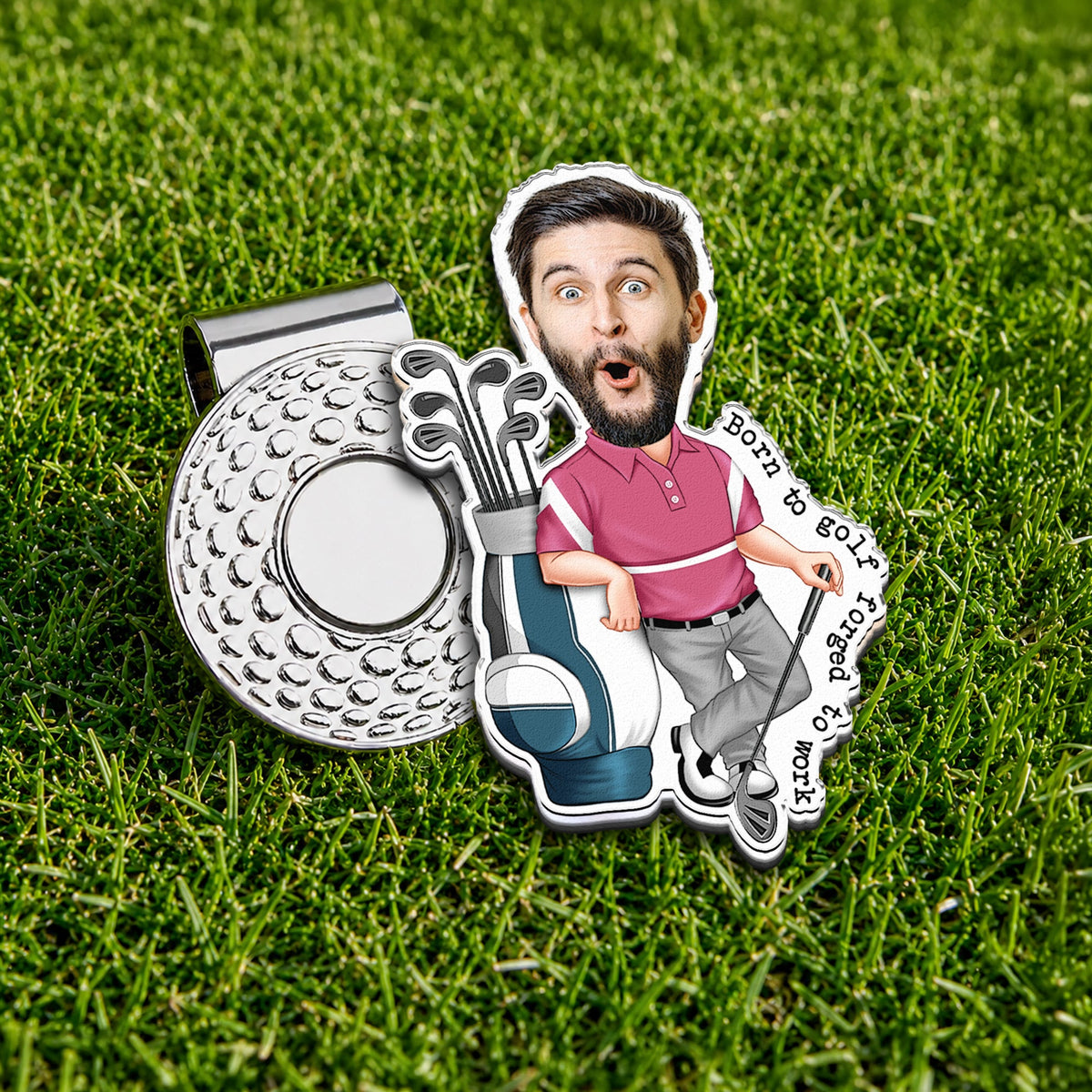 Funny Custom Face Golf Lovers Gifts For Him, Husband, Buddy - Personalized Golf Ball Marker